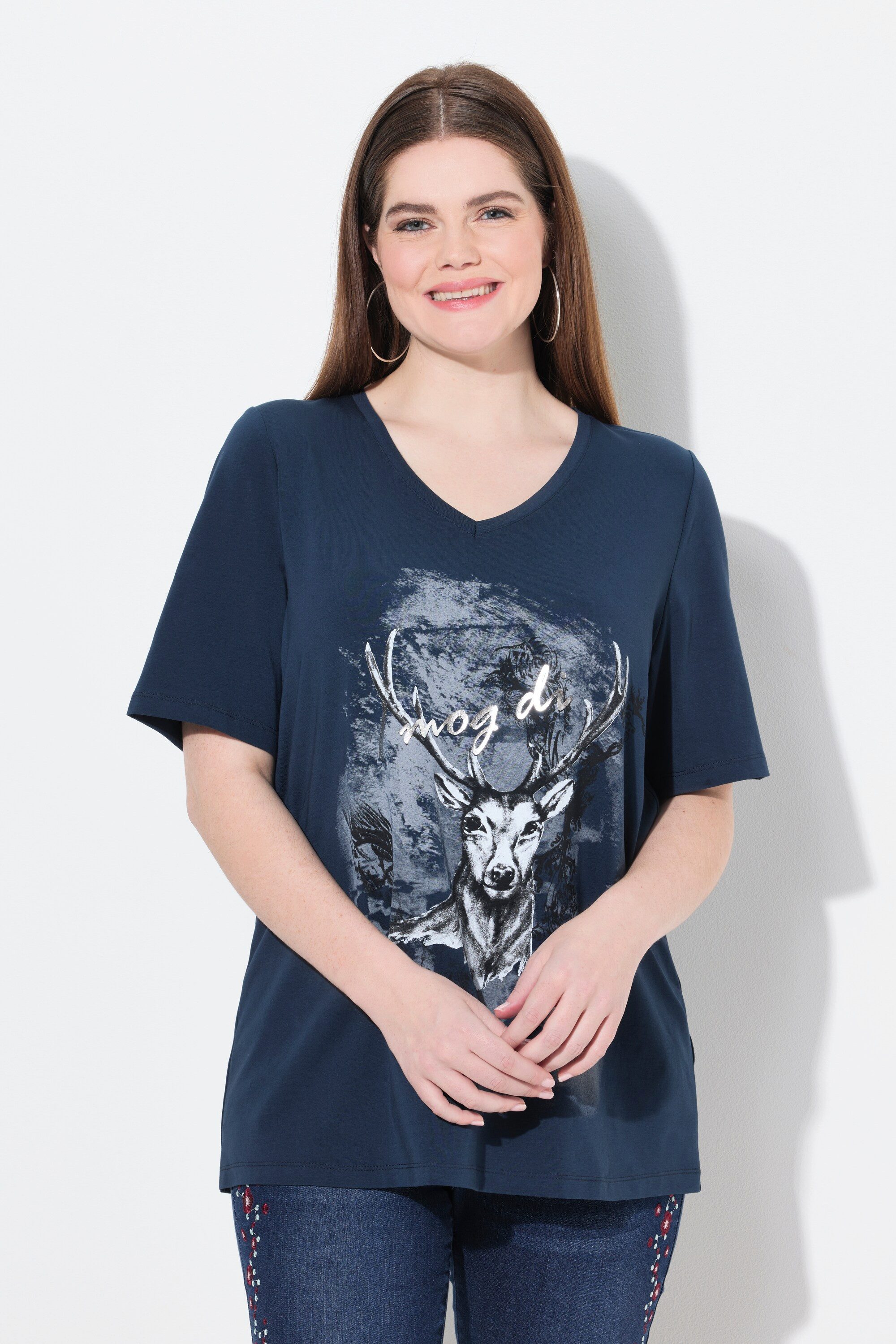 Ulla Popken T-Shirt T-Shirt Trachtenmotiv Classic günstig online kaufen