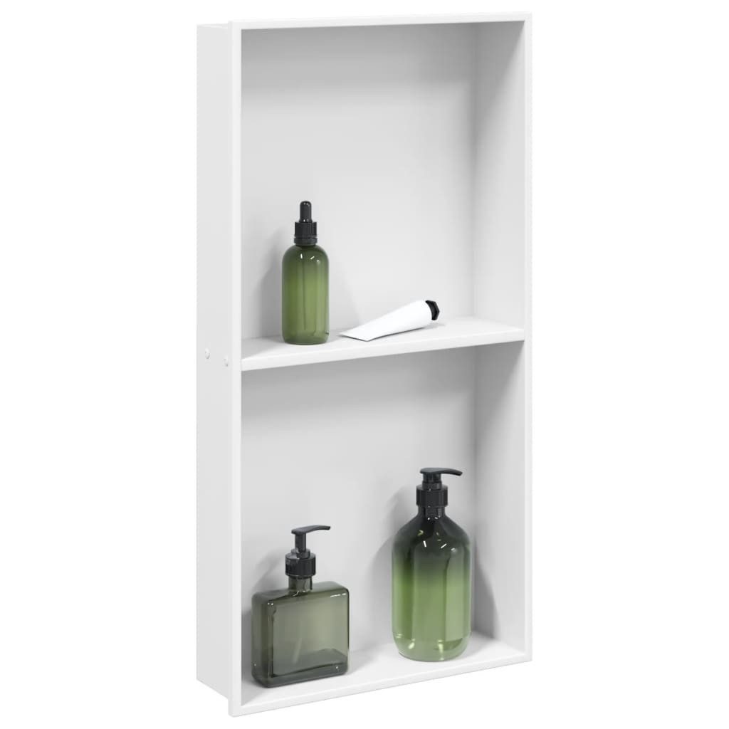 vidaXL Brauseschlauch Duschnische Mattweiß 32x62x9 cm Edelstahl