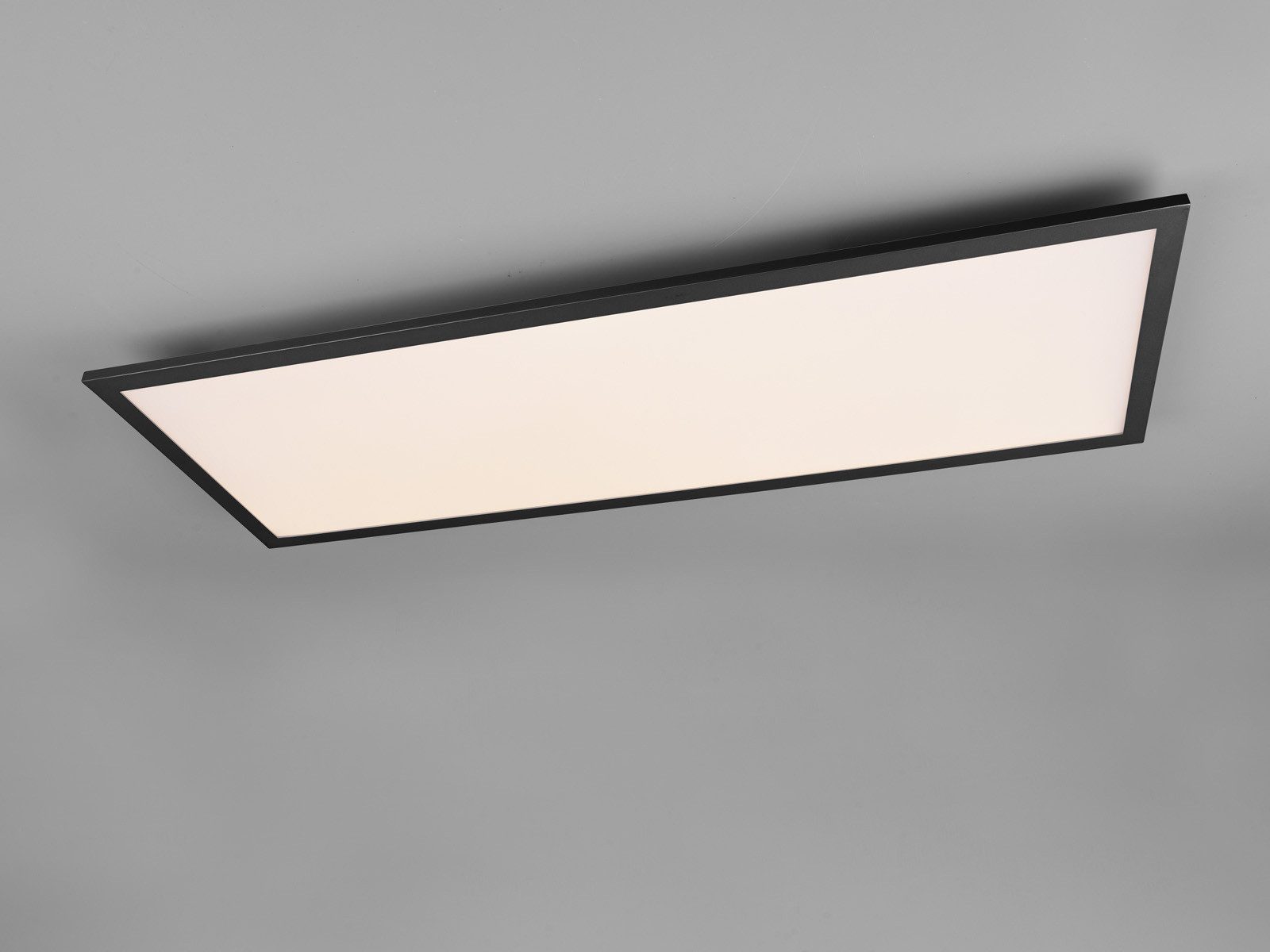 Reality Leuchten LED Deckenleuchte, LED fest integriert, Warmweiß, Großes Panel für Decke o. Wandleuchte, extrem flach aus Metall B: 80cm
