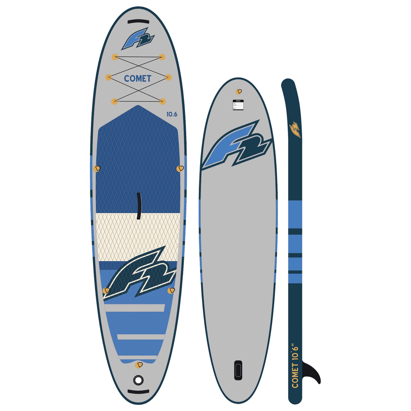 F2 SUP-Board F2 SUP Stand Up Paddle Board Comet - Board only 354cm 11,6 Grau, Aufblasbar
