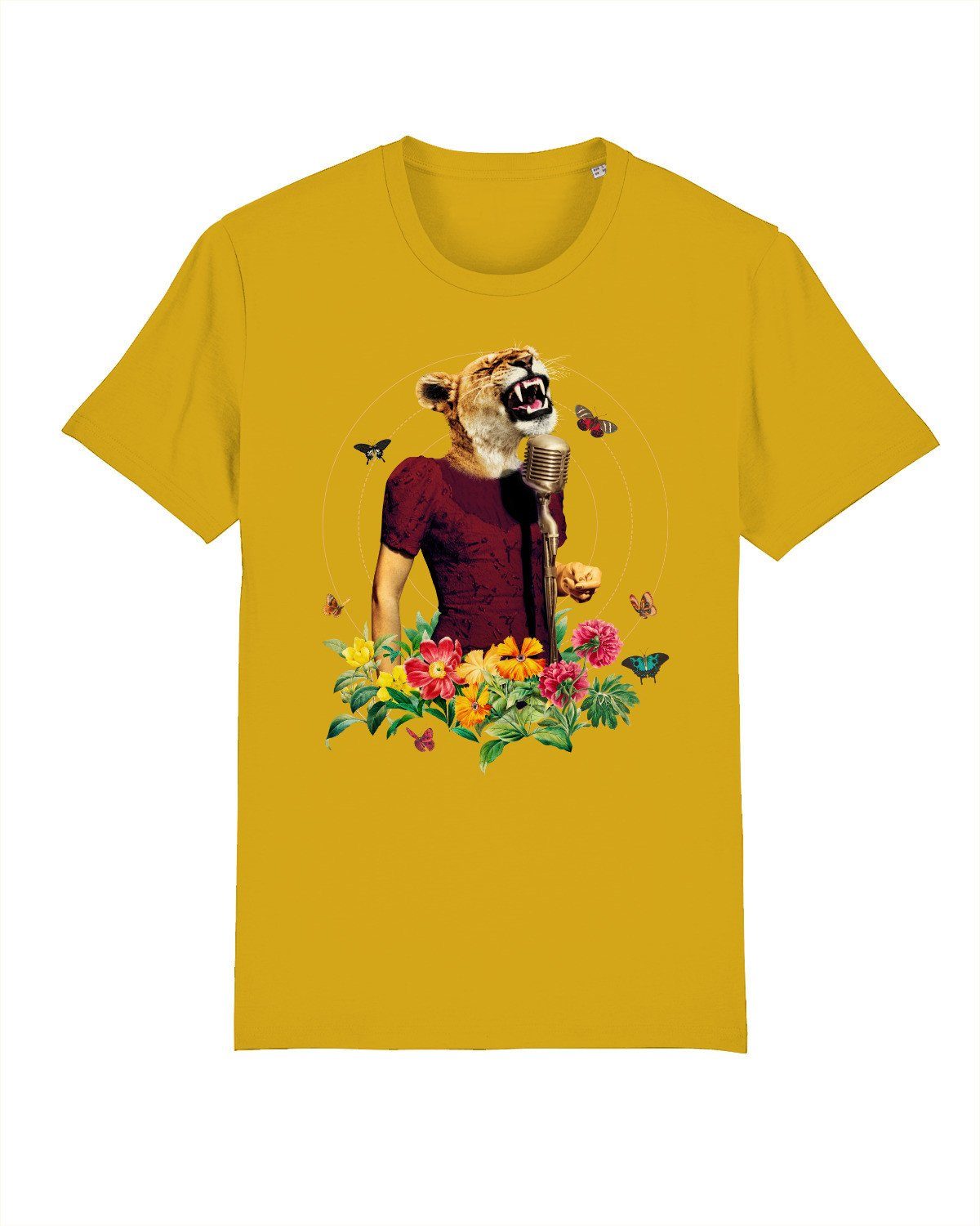 wat? Apparel Print-Shirt Fancy Lion (1-tlg) ocker