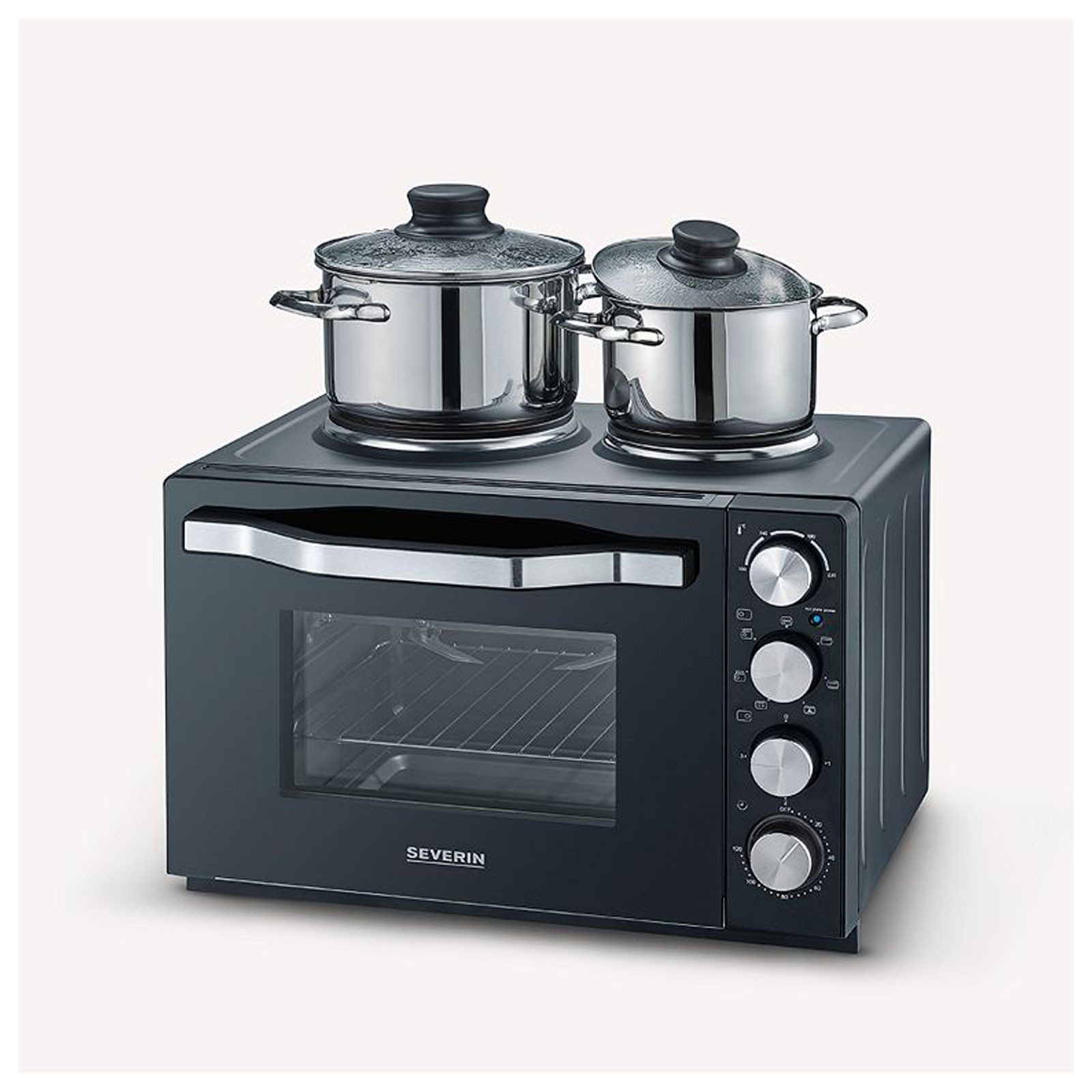 Severin Minibackofen TO 2074 Kleinküche, Multifunktional, Hochwertiges Design, Inklusiver Drehspieß