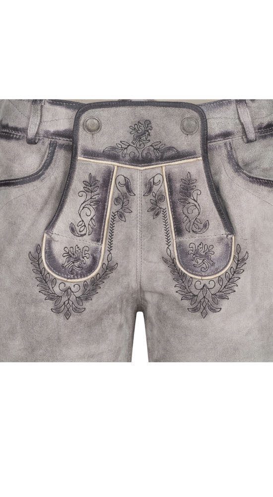 Nübler Trachtenlederhose Lederhose kurz Tiana L in Silber von Nübler
