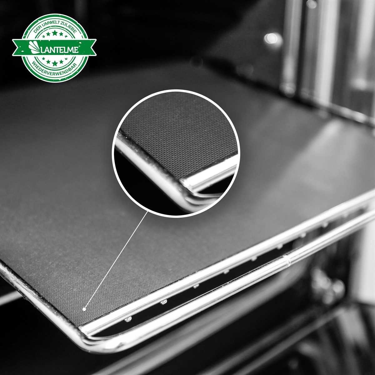 Lantelme Backmatte 2 Stück Set Backmatten Wiederverwendbar für Backblech beim Backen, Kohlefaserverbundstoff (2-tlg), 33x40cm für Backblech