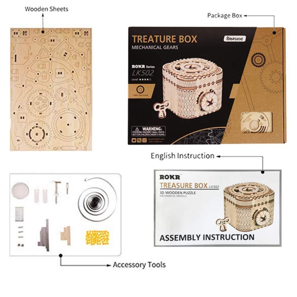Puzzleteile ROKR 3D-Puzzle Box, 158 Treasure