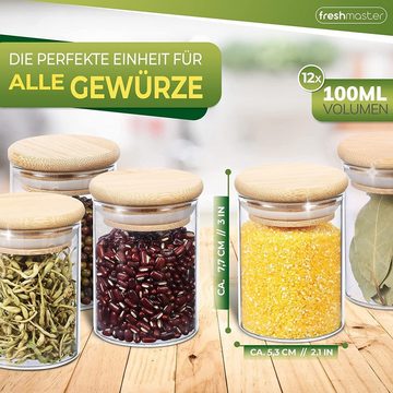 freshmaster Gewürzmühle Gewürzgläser Set Aufbewahrung Gewürze