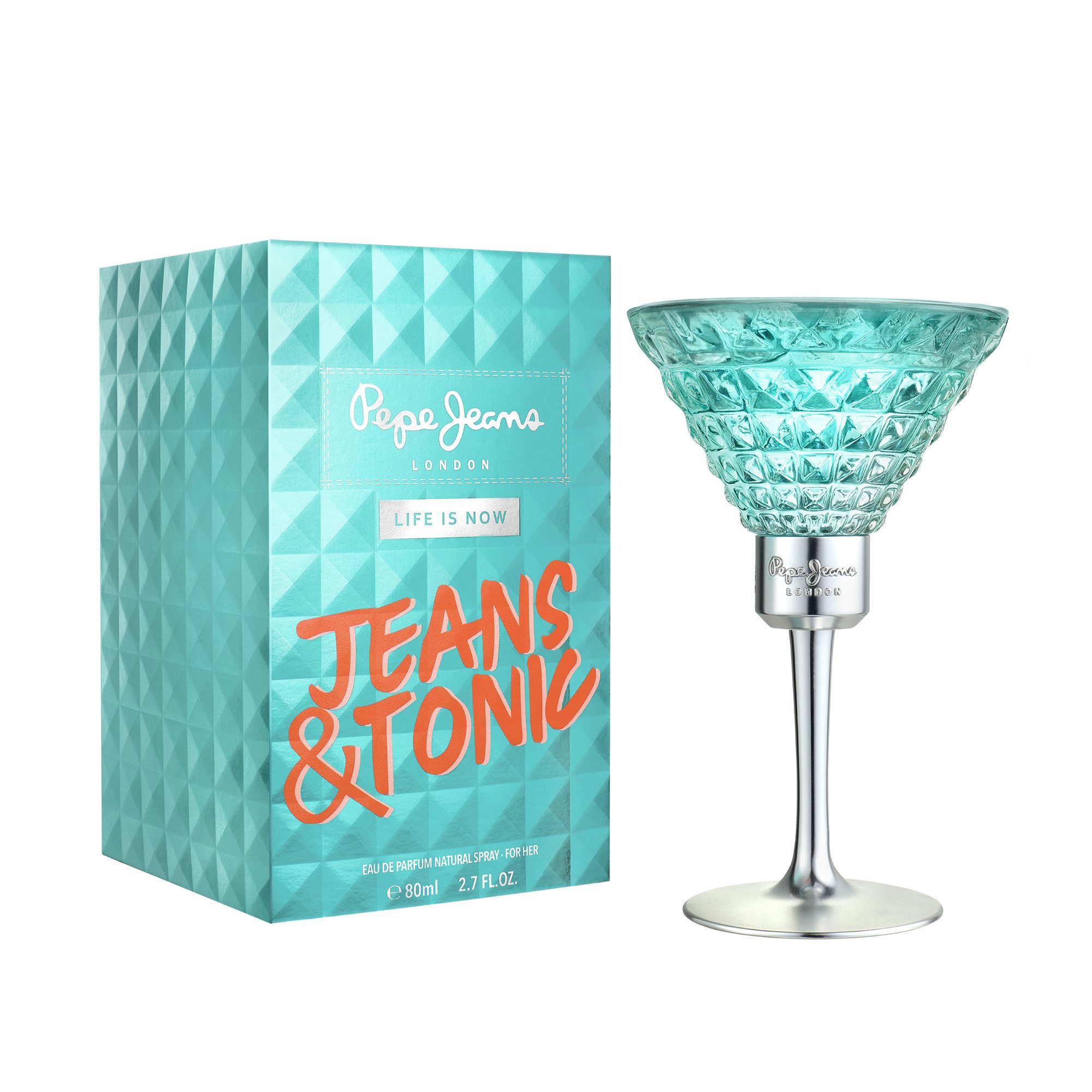 Pepe Jeans Eau de Parfum Jeans & Tonic for her EdP, Eau de Parfum, mit Vanillin und Coumarin, 80 ml