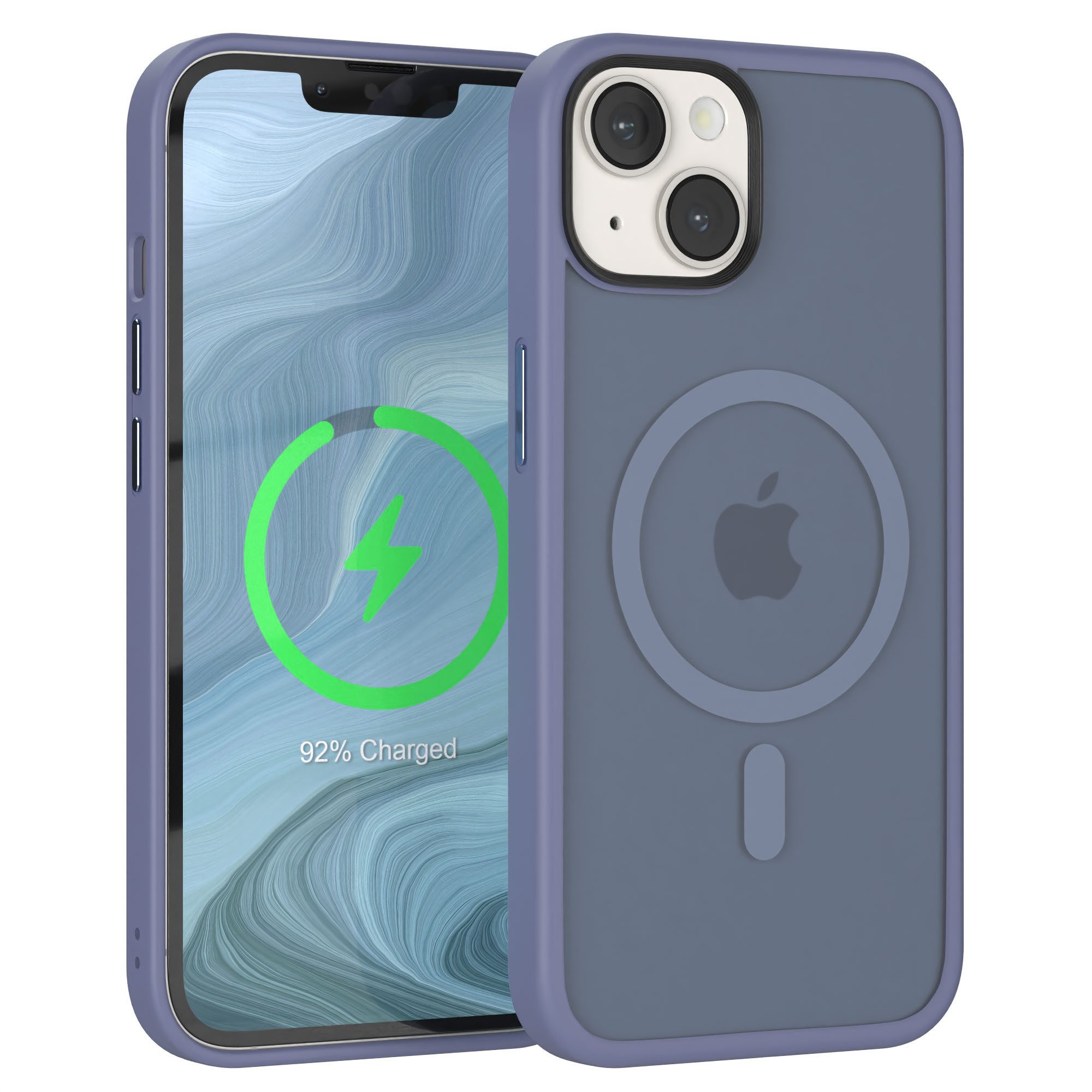 EAZY CASE Handyhülle Outdoor Case MagSafe Matt für Apple iPhone 14 6,1 Zoll, Backcover magnetisch Schutzhülle mit Kameraschutz mit MagSafe Hellblau
