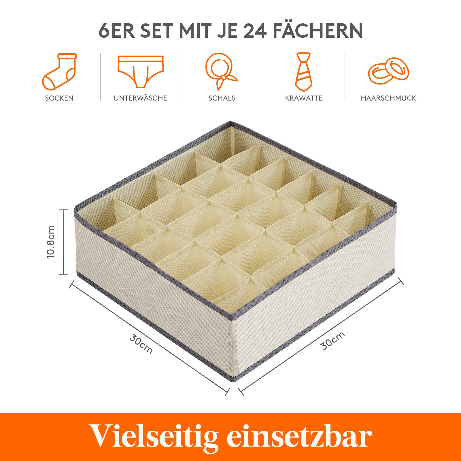 Lifewit Aufbewahrungsdose Socken Unterwäsche Schubladen Organizer,24 Zellen günstig online kaufen