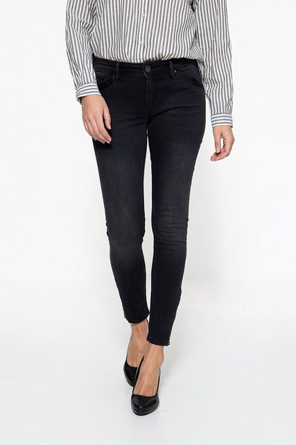 ATT Jeans Slim-fit-Jeans Carron mit Pailletteneinsatz und Reißverschluss am Saum