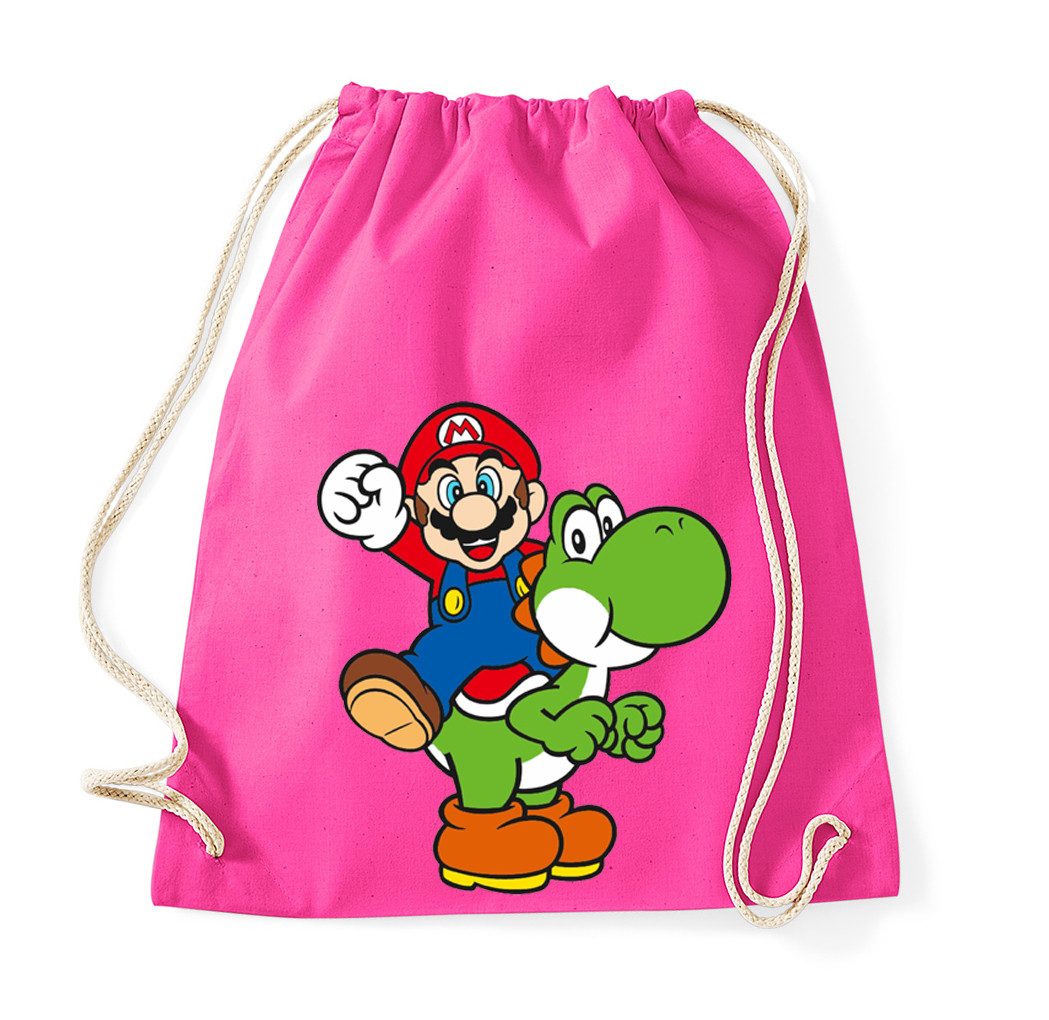 Blondie & Brownie Turnbeutel aus Baumwolle Yoshi & Mario Retro Konsole Einkaufstasche