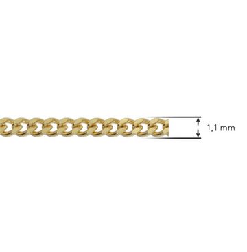 trendor Panzerkette Feine Panzerkette 14 Karat Gold 585 Breite 1,1 mm