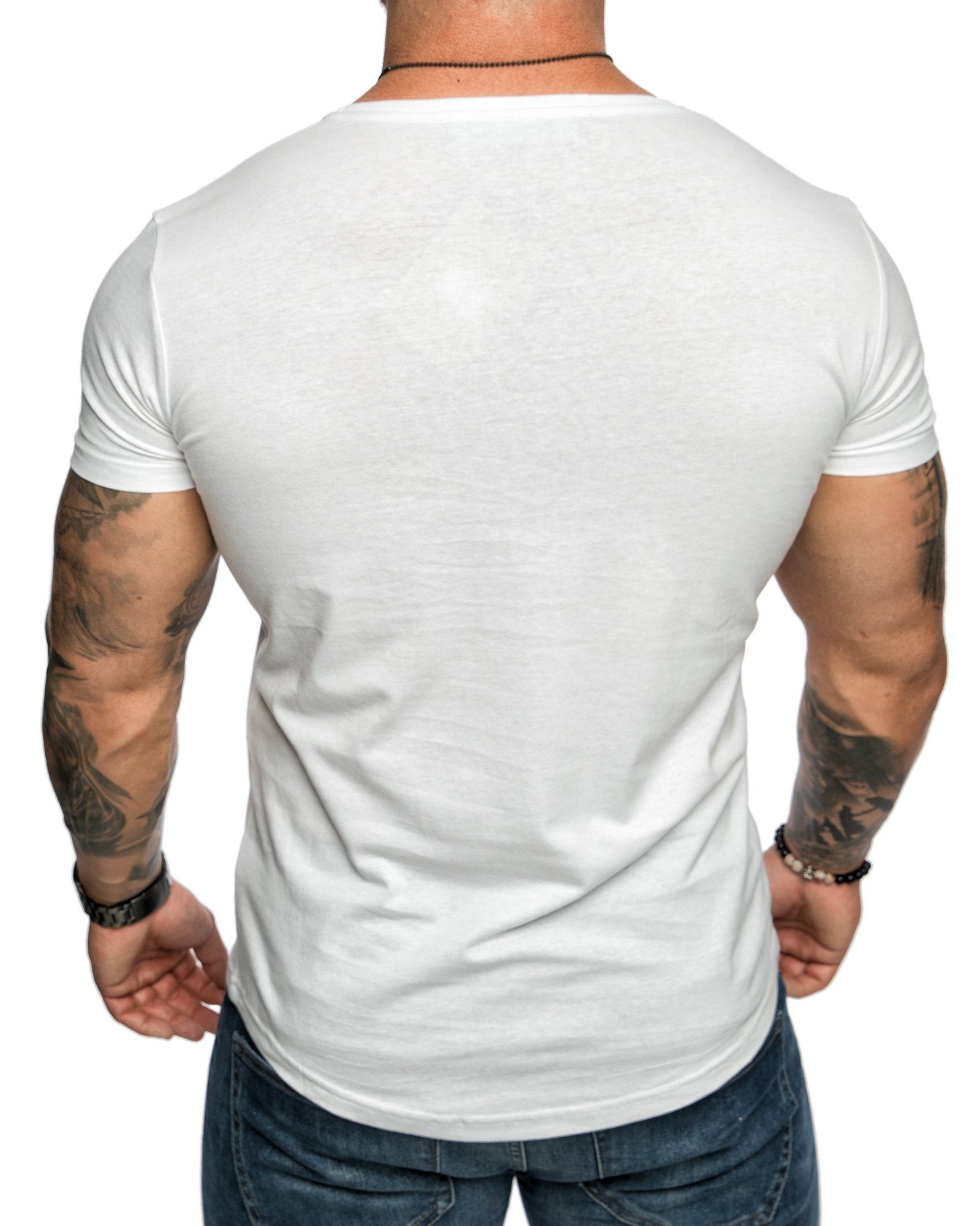 Amaci&Sons T-Shirt TACOMA Basic T-Shirt mit Rundhalsausschnitt Herren Einfarbig Vintage Rundhalsausschnitt Basic Crew Neck Shirt – Bild 4 von 4