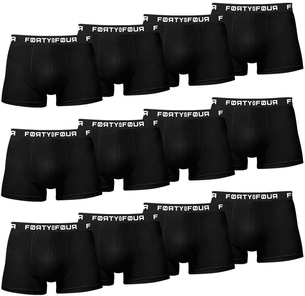 FortyFour Boxershorts FortyFour Boxershorts Herren 12 Stück S-7XL Unterhosen Schwarz S (Sparpack, 12er Pack) S - 7XL