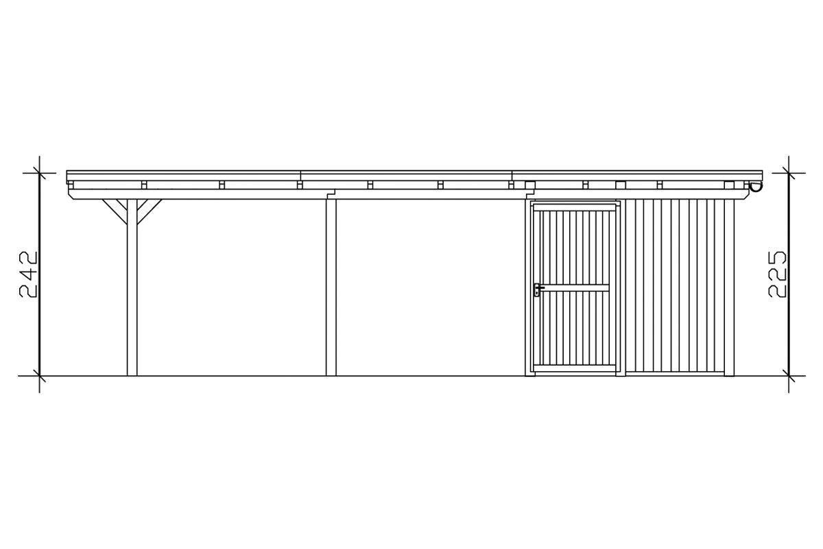 Skanholz Einzelcarport Emsland, BxT: 404x846 Farben cm, natur mit Abstellraum, 223 cm Einfahrtshöhe, versch