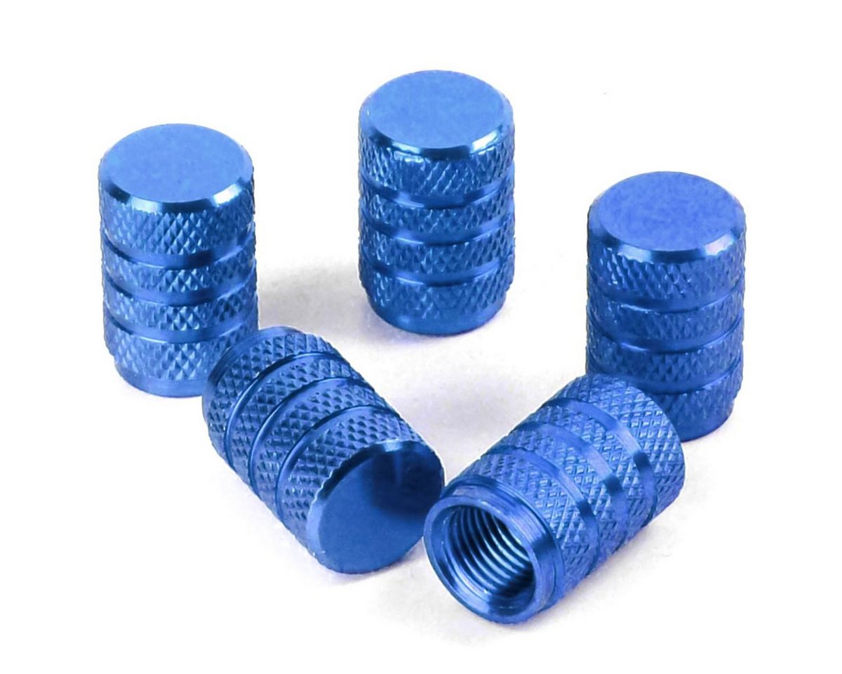 Thumbnail - All Ride Ventilkappe Ventilverschlüsse fürs Auto 5 Kappen in Blau aus Aluminium H ca. 15 mm, (5-St), Standard Gewinde