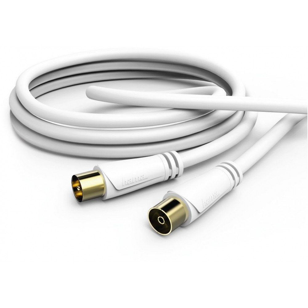 Hama Hama Antennen-Kabel 90dB 5m Koax-Stecker zu Kuppl. Adapter Koax-Stecker zu Koax-Kupplung zu Koax-Stecker zu Koax-Kupplung