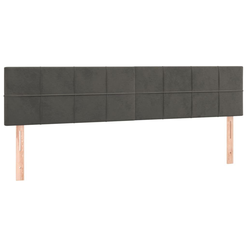 vidaXL Bett LED Kopfteil Dunkelgrau 180x5x78/88 cm Samt (1-tlg)