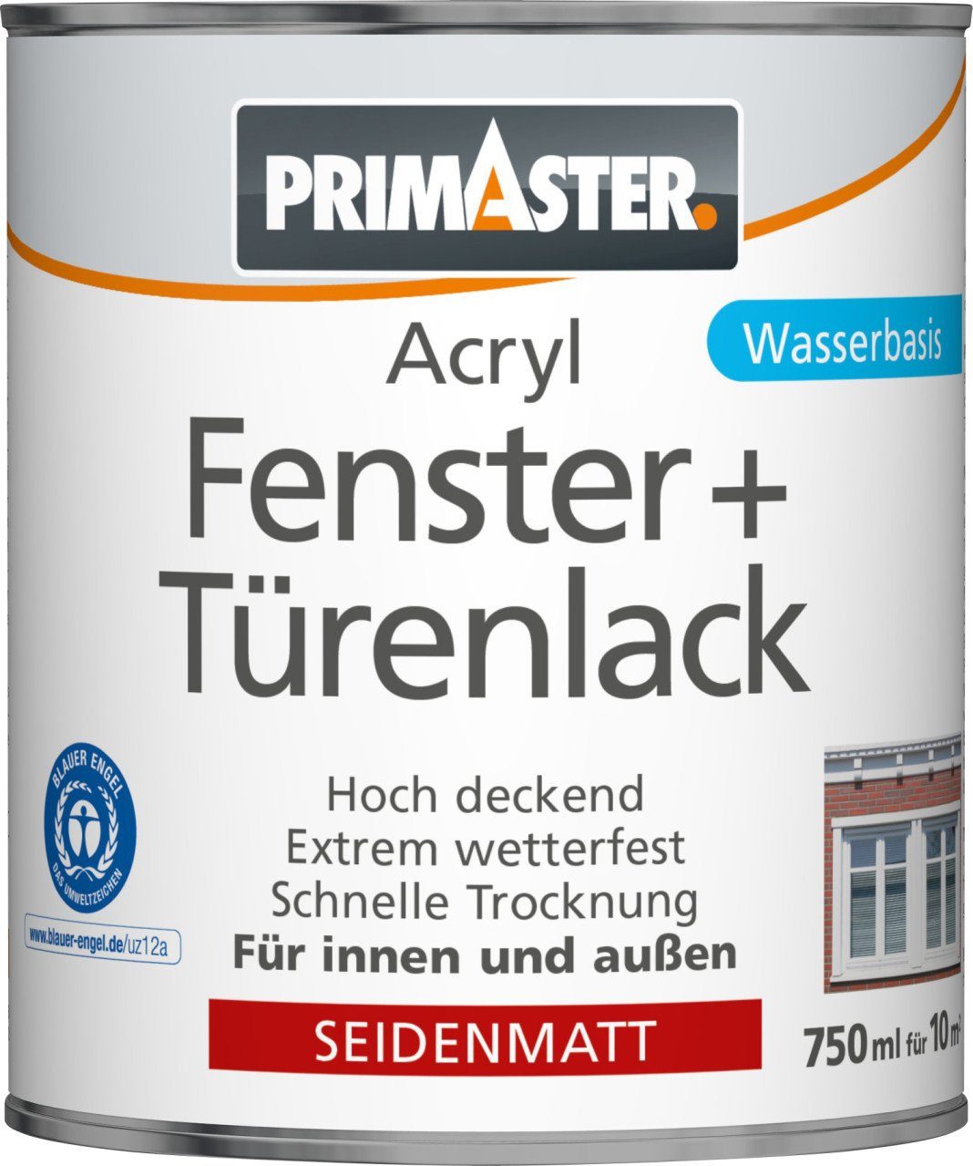 Lack Primaster Acryl Fenster- und Türenlack 750 ml weiß