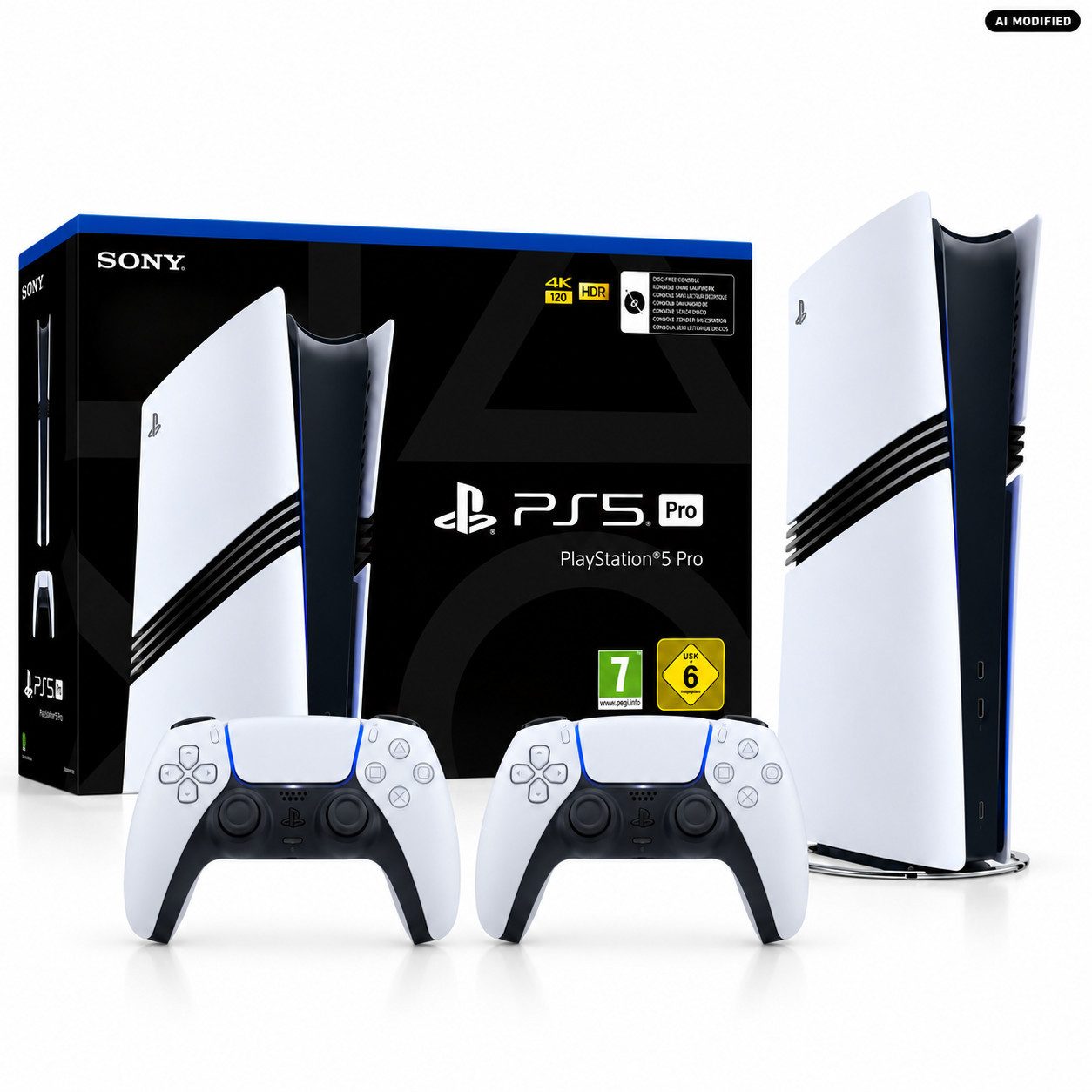 Sony Professional Sony PlayStation 5 Pro 2 TB SSD mit 2 DualSense Wireless-Controllern 2TB (Duo Bundle, 2 St., PS5 Pro 2 TB mit insgesamt 2 weißen DualSense Wireless-Controllern), PS5 Pro 2 TB mit zwei DualSense Controllern für Multiplayer-Gaming