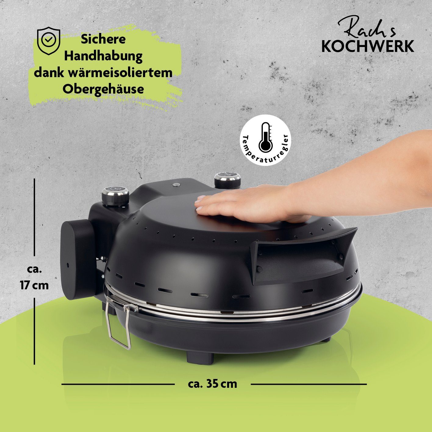 ᐅ Rachs KOCHWERK Elektrische Pizzapfanne Pizza Maker mit