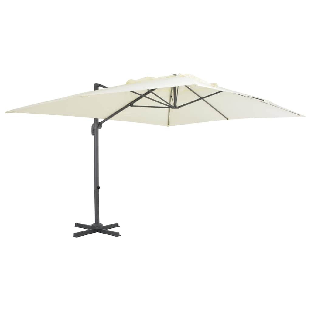 vidaXL Sonnenschirm Ampelschirm mit Aluminiummast 400 x 300 cm Sand