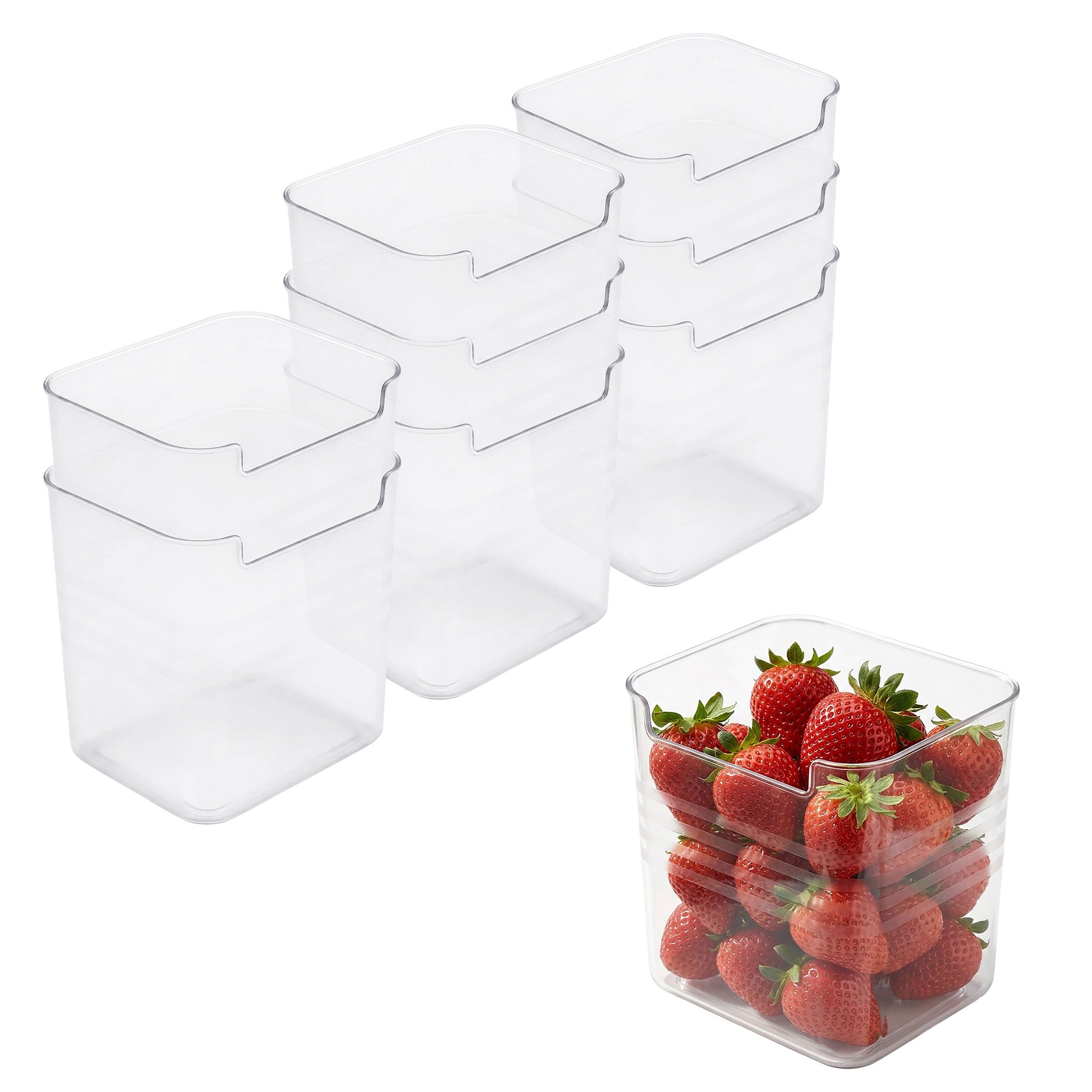 Spetebo Organizer Kunststoff Kühlschrank Organizer klein 12 x 11 cm transparent (Stück, 1 St., Anzahl), Einfach zu reinigen