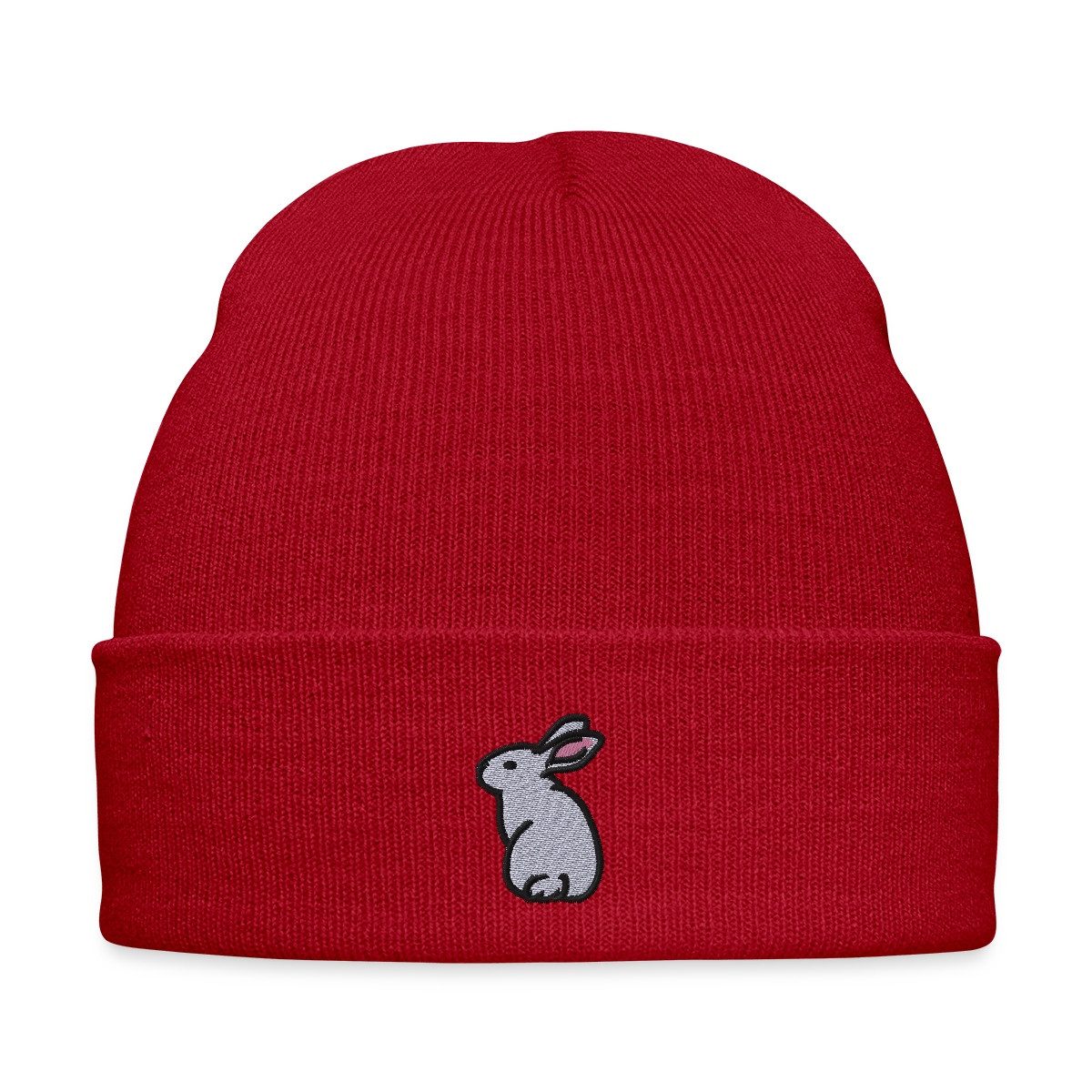Beanie Hase Bestickt Bestickte Wintermütze