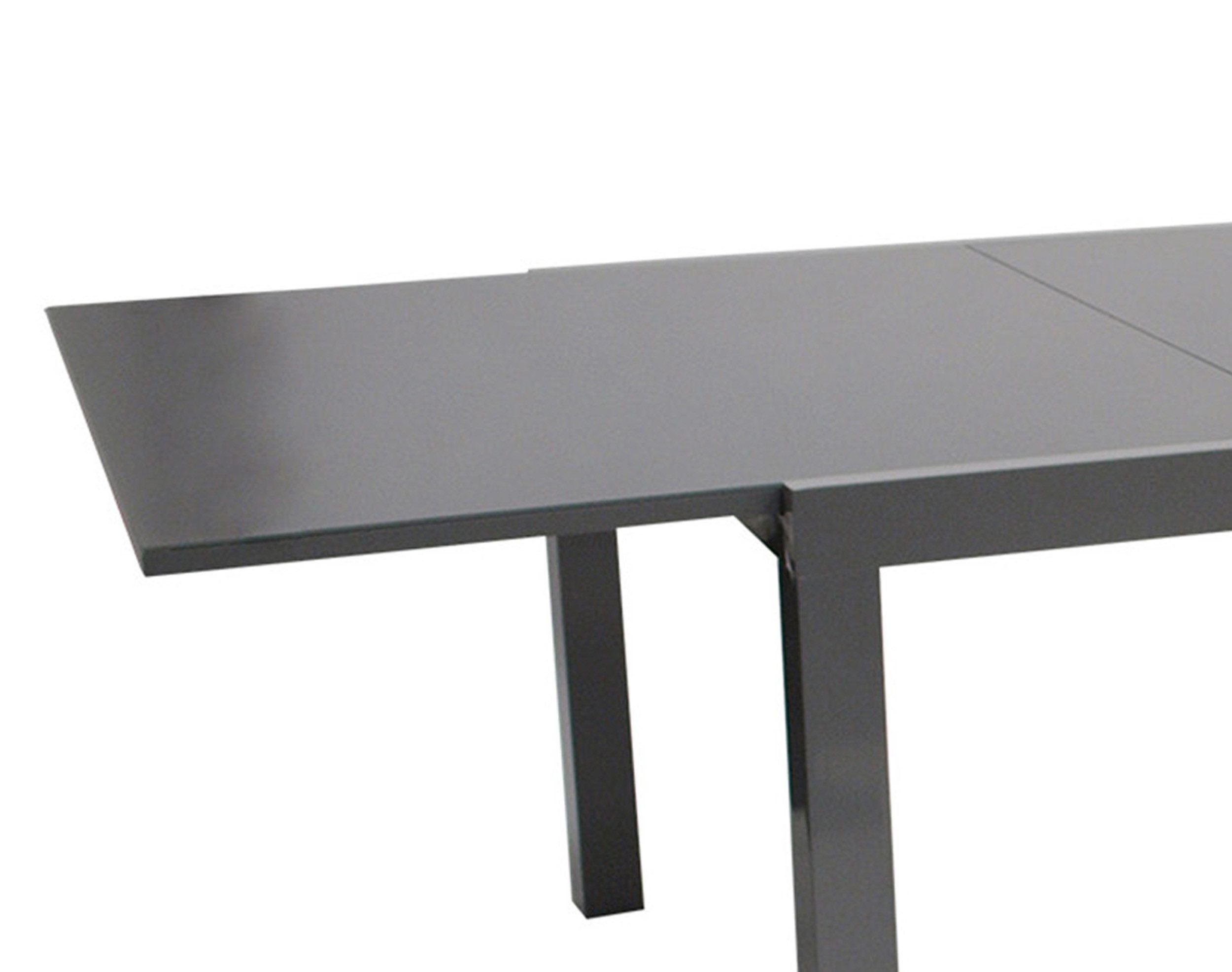 TPFGarden Gartentisch ASHFORD (Großer Ausziehtisch - Gestell Aluminium grau - Hochwertig verarbeitet, Tischplatte Glas grau bedruckt. Ausziehbar von 180cm auf 240cm), Esstisch - Terrassentisch - Maße (BxHxT): 100 x 75 x 180/240 cm