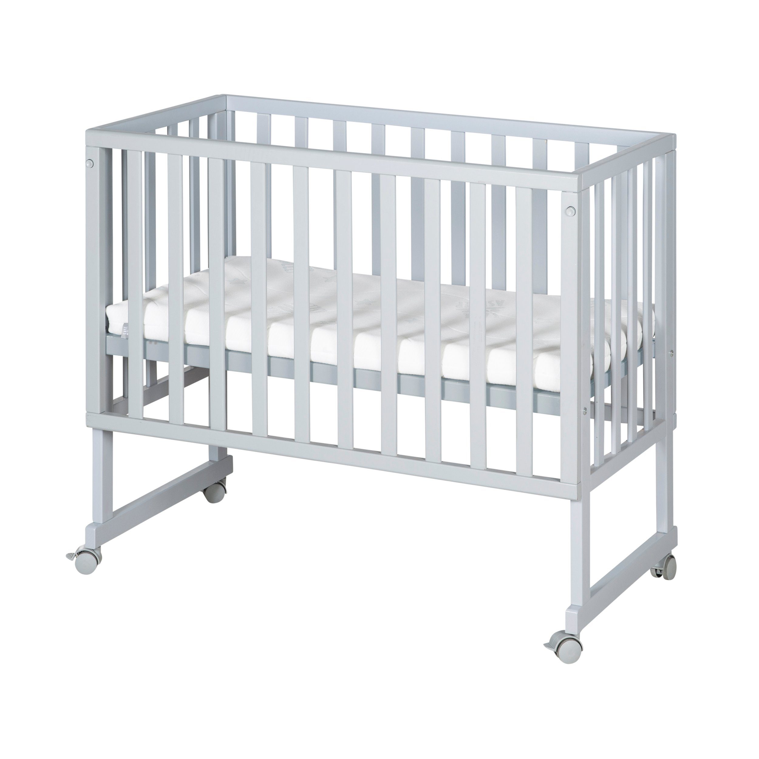 roba® Stubenbett Beistellbett, Stubenbett, höhenverstellbar inkl. Matratze & Canvas Barriere