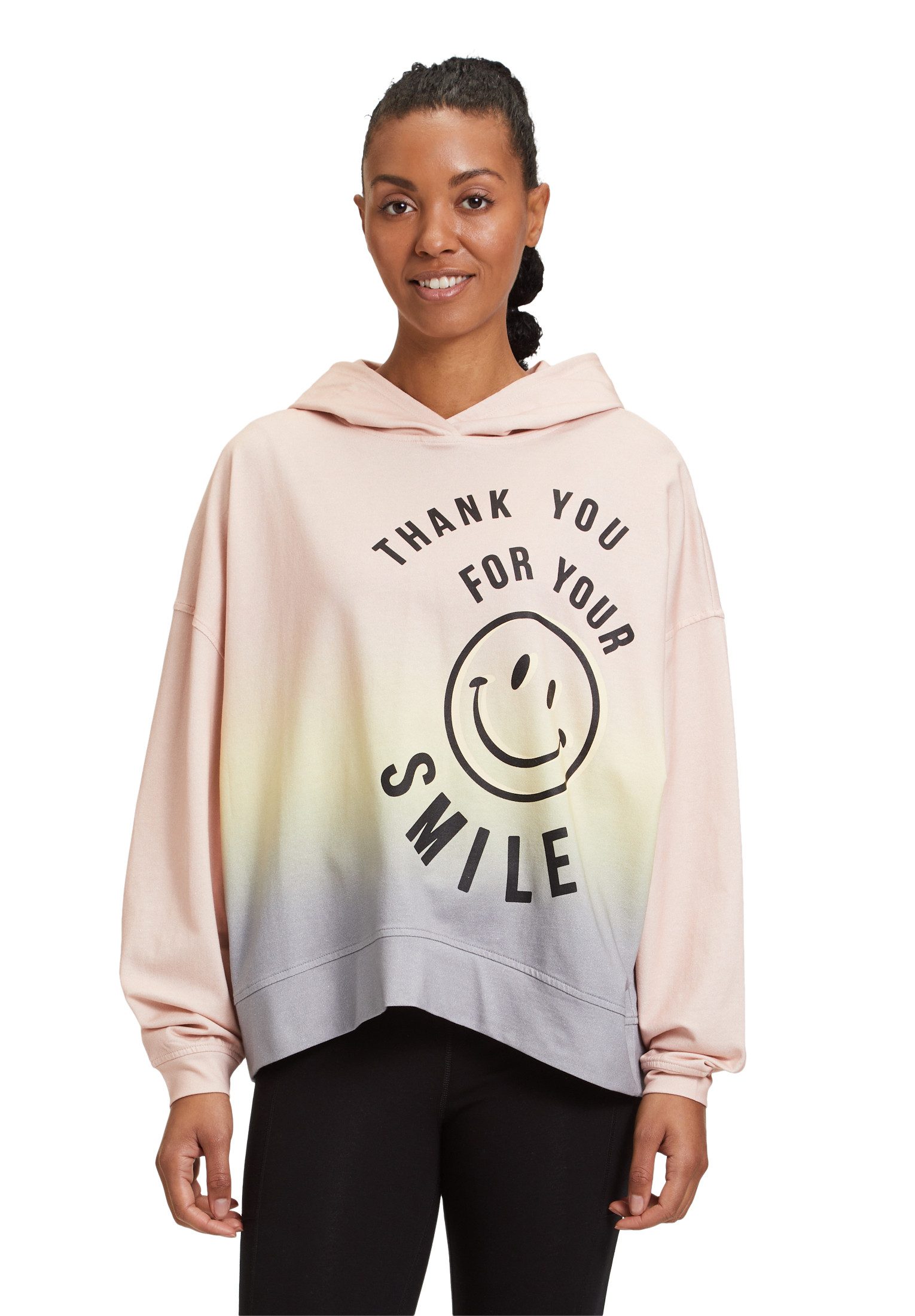 Betty Barclay Sweatshirt Betty Barclay Sweatpullover mit Kapuze Druck Muster Farbverlauf