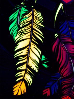 PSYWORK Dekokissen PSYWORK Schwarzlicht Kissen Neon "Sentymo Owl", 40x40cm, UV-aktiv, leuchtet unter Schwarzlicht