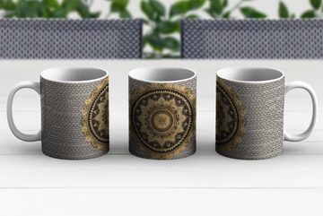 MuchoWow Tasse Mandala - Blume - Gold - Luxus - Bohème, Keramik, Kaffeetassen, Teetasse, Becher, Teetasse, Geschenk