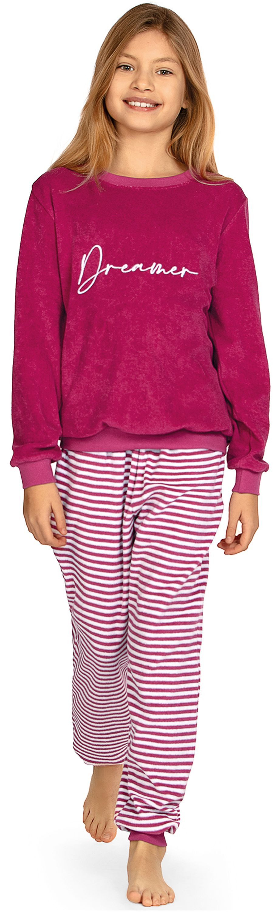 comtessa Schlafanzug Iceberg Buddies (Set, 2 tlg., 2-teilig) Mädchen Pyjama Frottee lang Langarm Baumwolle Winter