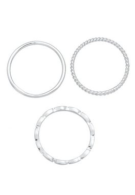 Elli Ring-Set Stapelringe Stacking Bandring 3er Set 925 Silber, Ring Set