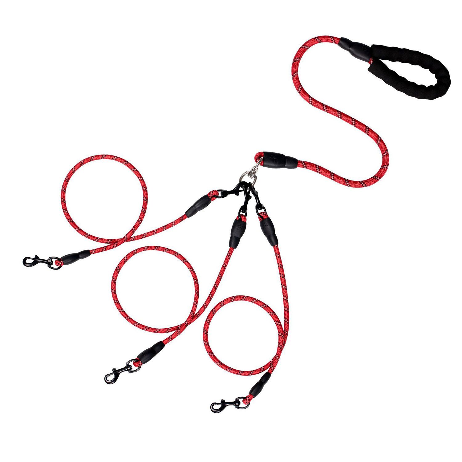 Refttenw Hundeleine Abnehmbare Hundeleine, 3 in 1 Multi-Leine, Anti-Tangle, Reflektierendes Design