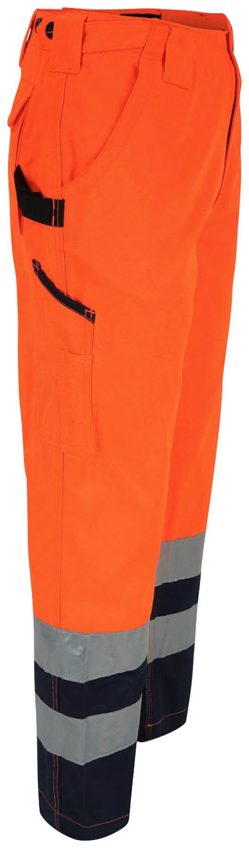 Hochsichtbar Hose Herock 2 neonorange-marine viele Taschen, Olympus Bund Schlaufen, Arbeitshose verstellbarer Wasserabweisend,