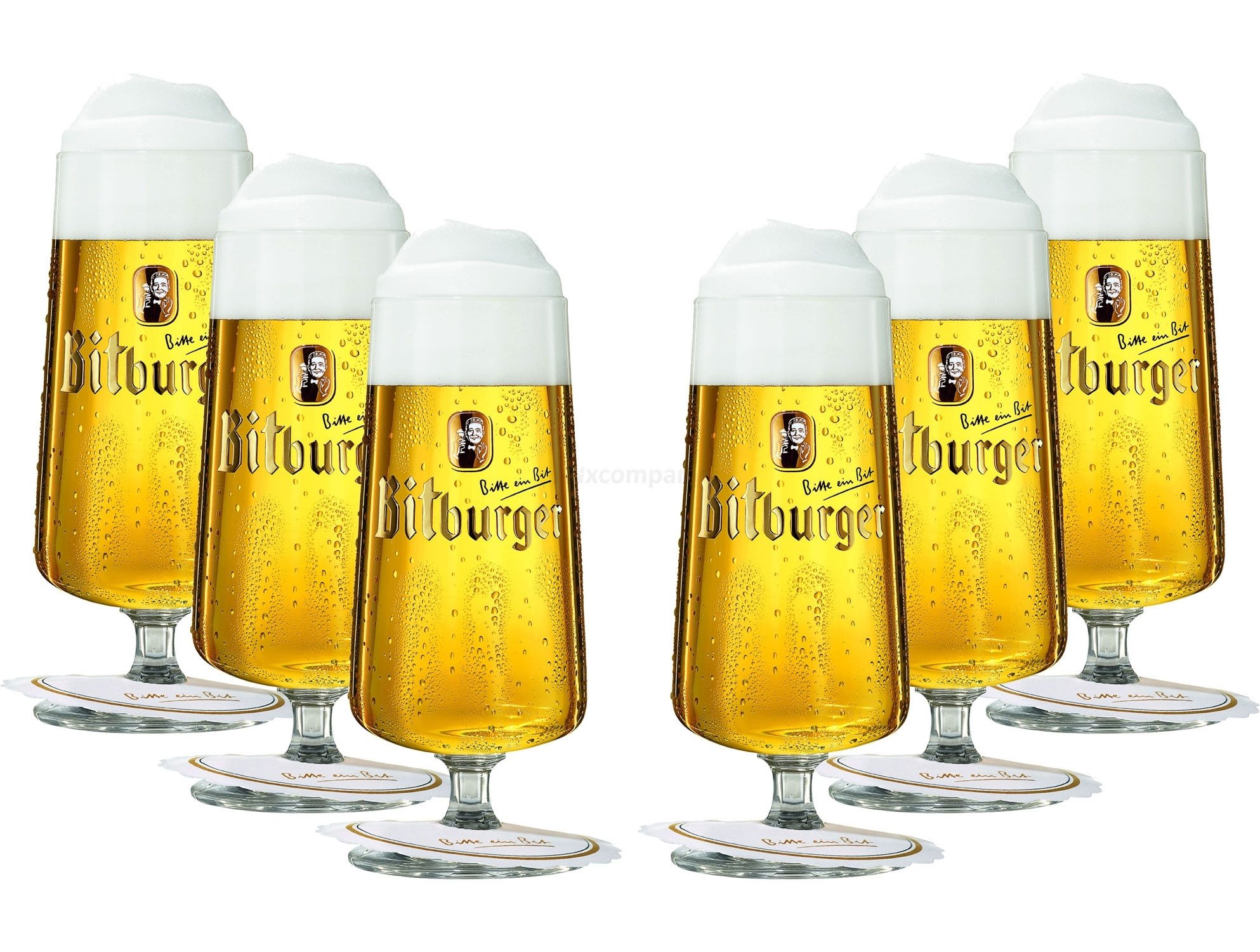 Bitburger Скло-Set Bitburger Glas Скло-Set - 6x Келихи пива / Kelch / Tulpen 0,2L gee