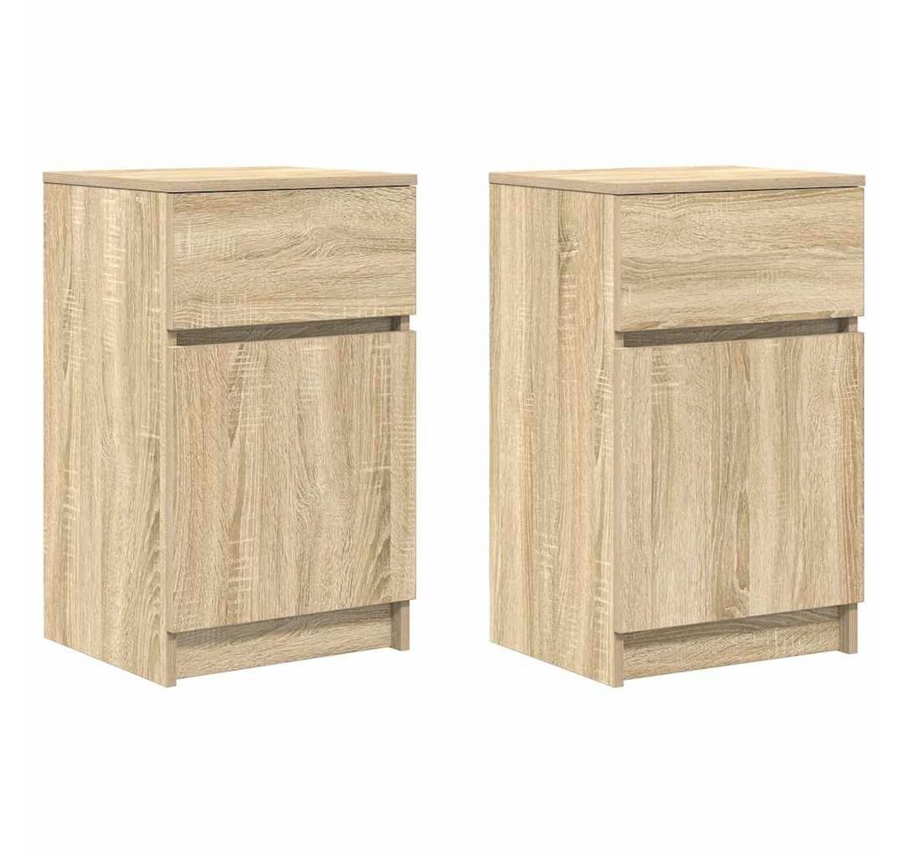 vidaXL Nachttisch Nachttische 2 Stk. Sonoma-Eiche 39x35x65 cm Holzwerkstoff (2-St)