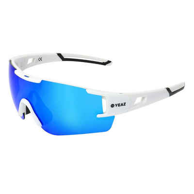 YEAZ Sportbrille SUNBLOW sport-sonnenbrille bright white/blue, Guter Schutz bei optimierter Sicht