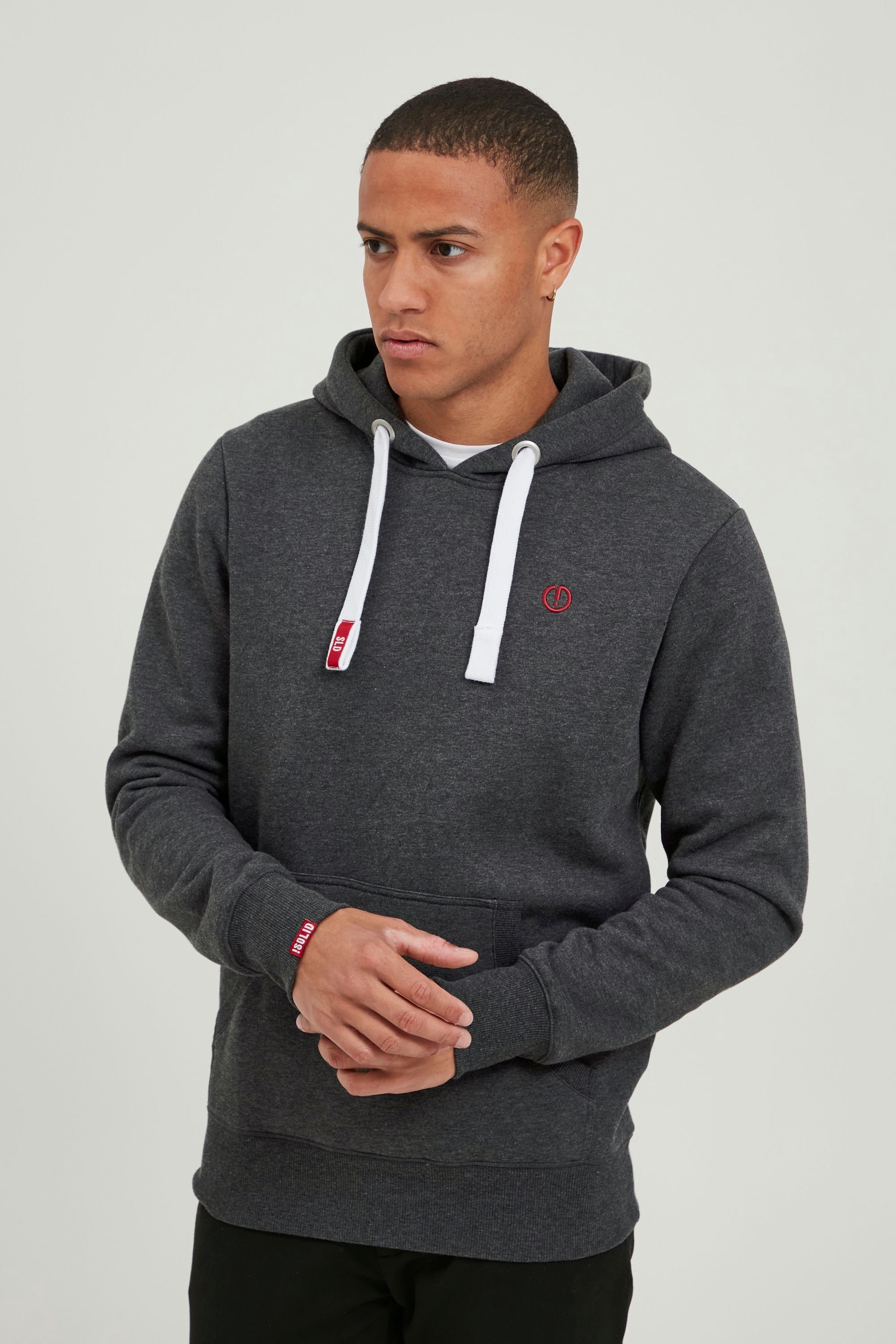 (8254) Kapuzensweatshirt !Solid SDBennHood kontrastfarbenenen mit Grey Hoodie Details Med