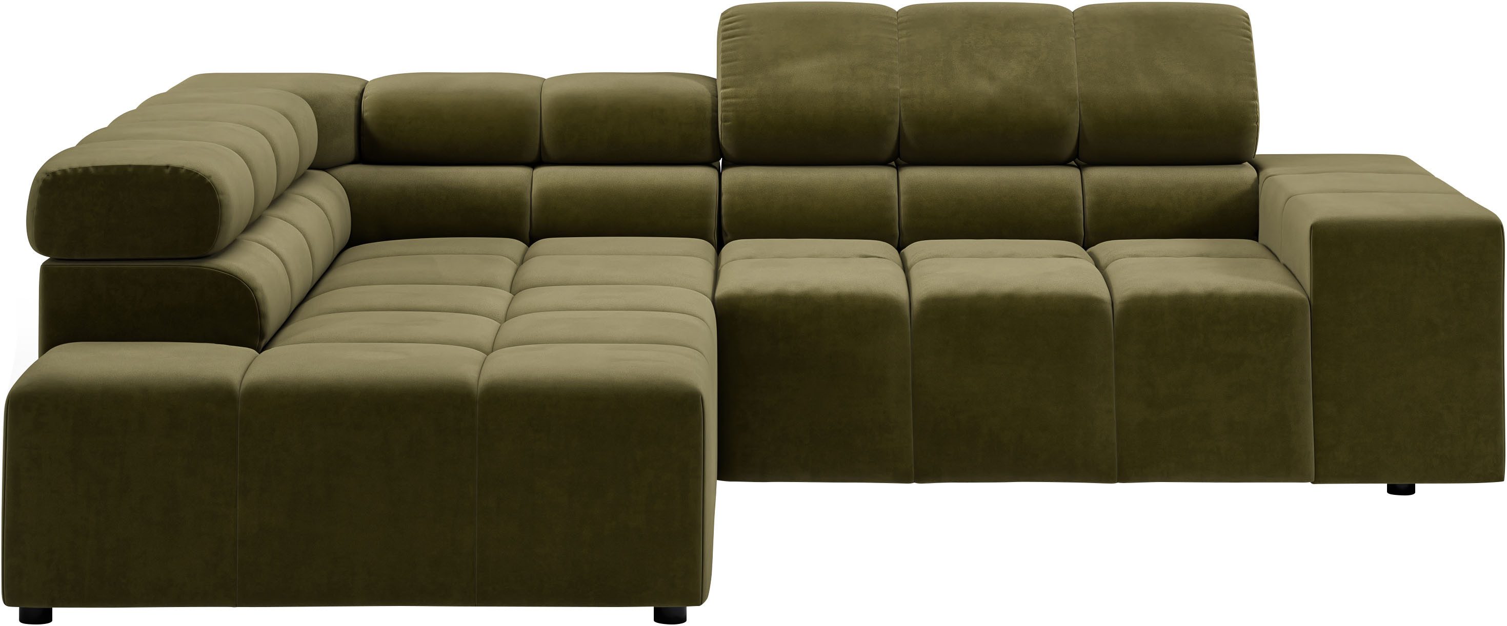 Home affaire Ecksofa Ancona, incl. Kopfteilverstellung + 3 Zierkissen, L-Form, Breite 249cm, wahlweise motorische Sitztiefenverstellung, B/T(H: 249/215/70 cm