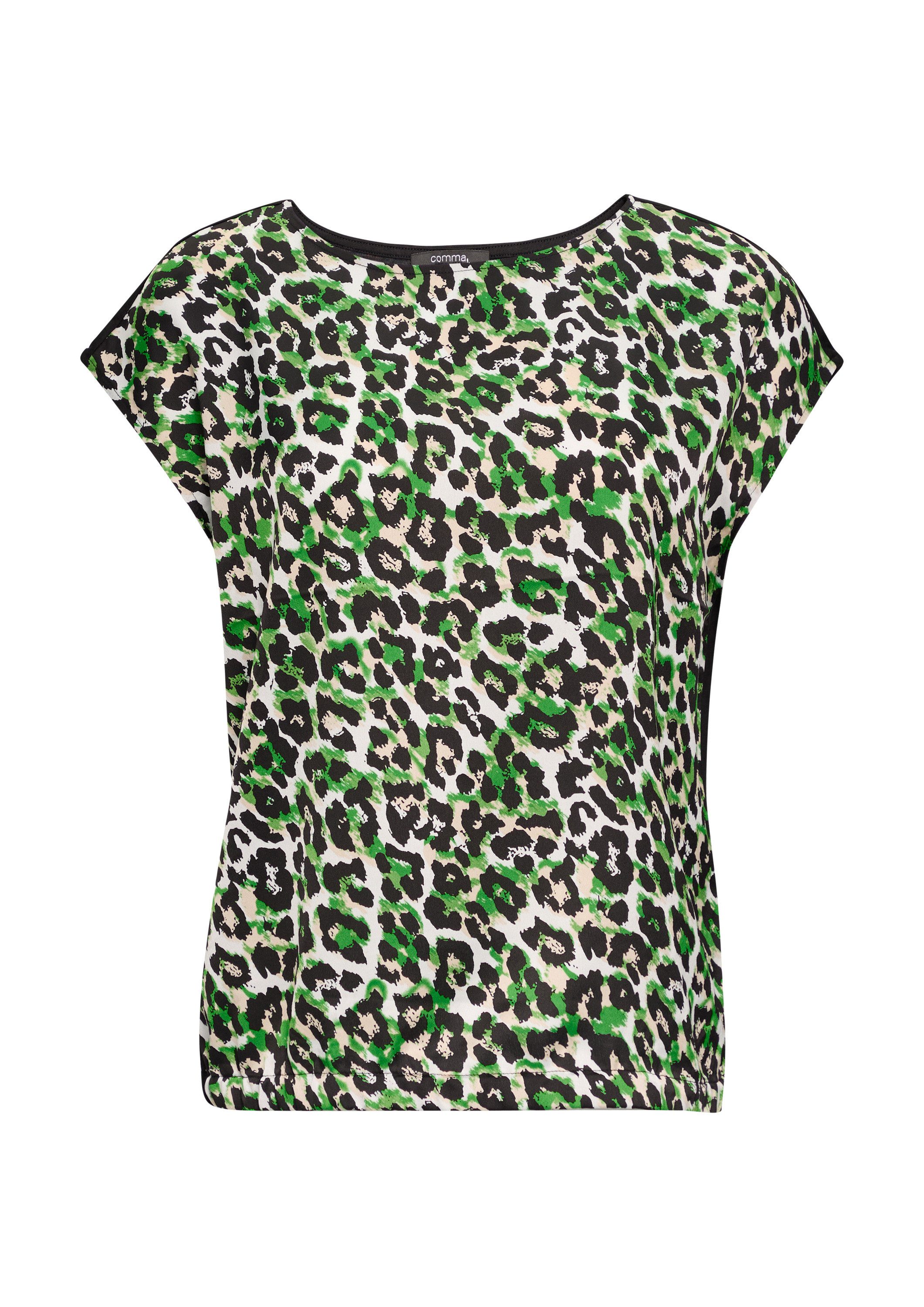 comma Kurzarmshirt T-Shirt Blusenshirt im Fabricmix günstig online kaufen