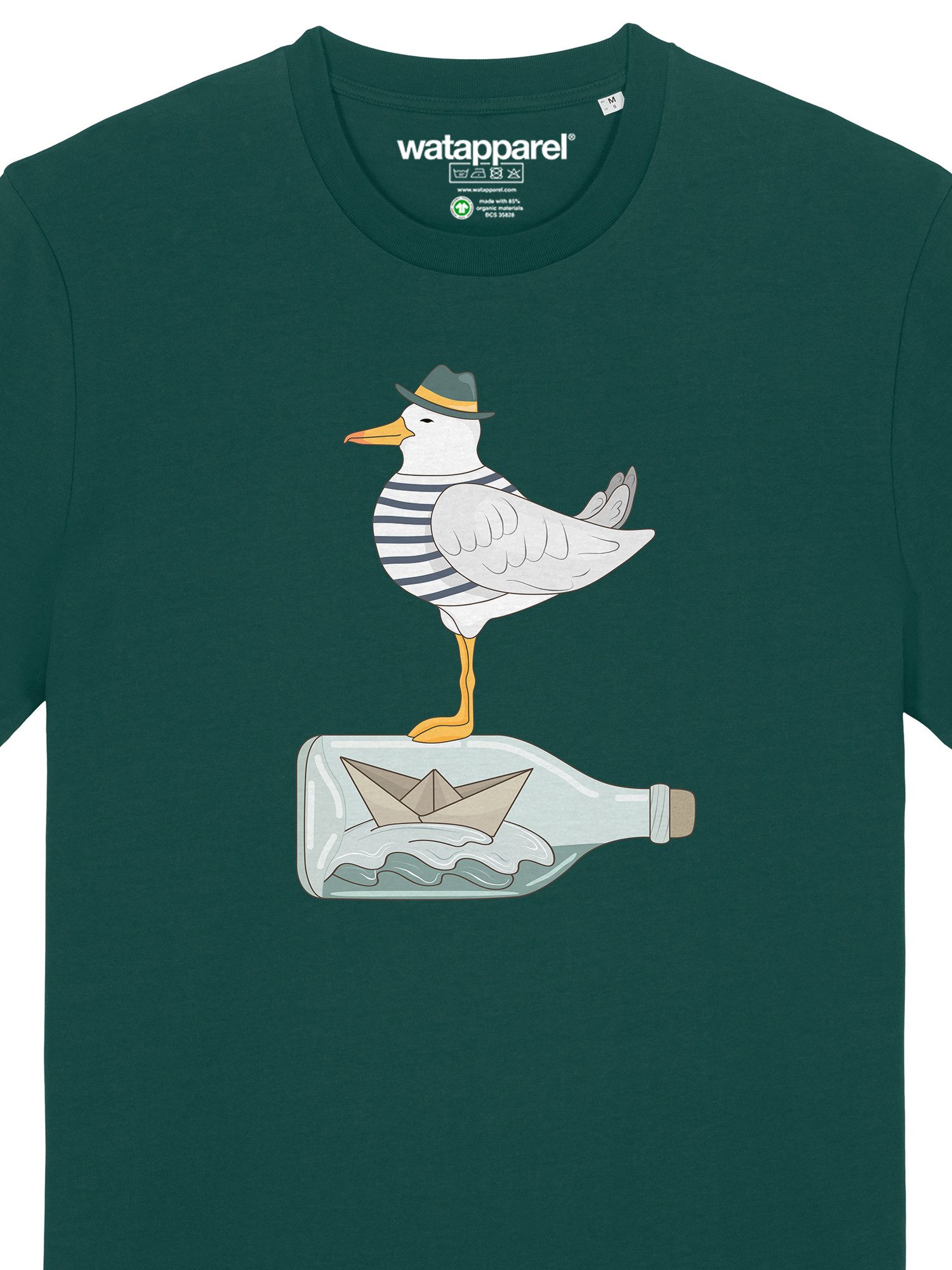 wat? Apparel T-Shirt Möwe mit Hut
