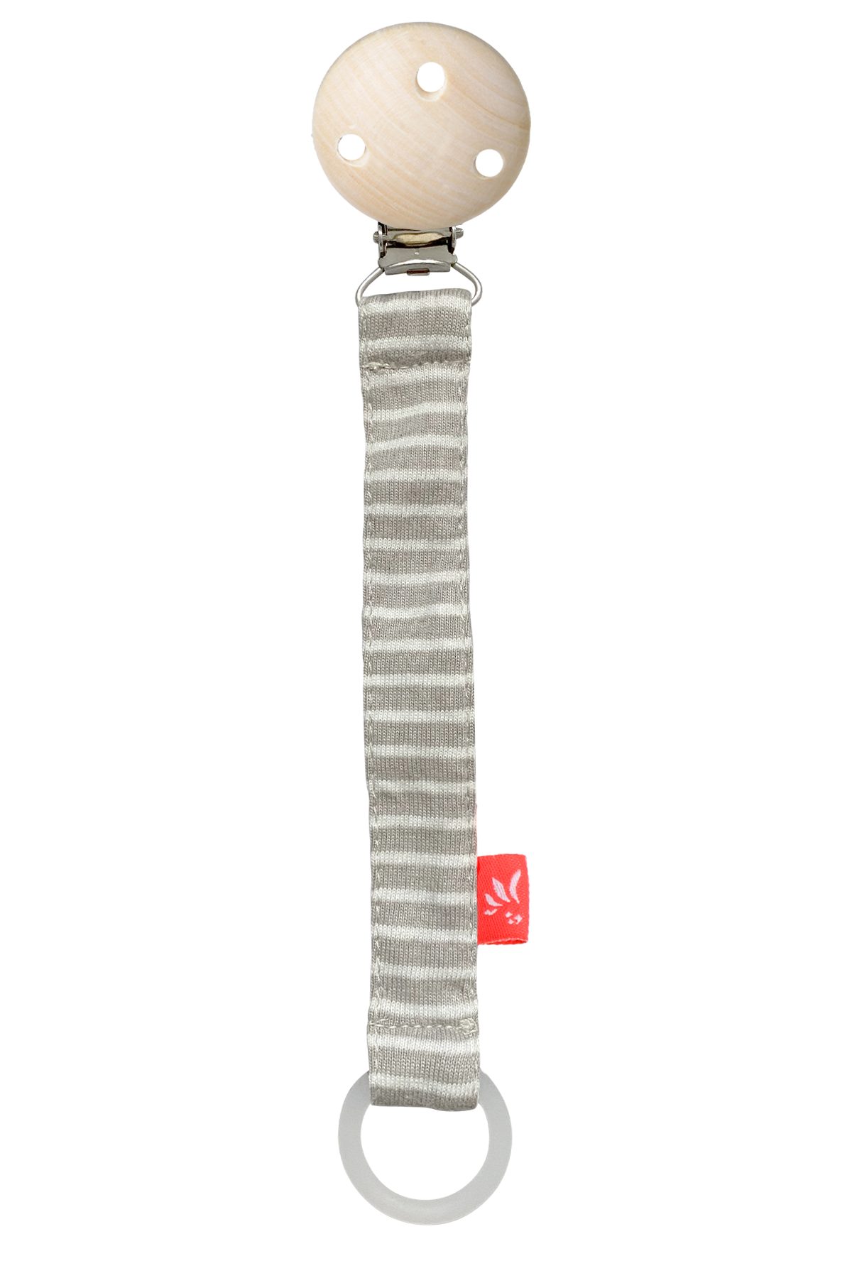 kikadu Schnullerbefestigung Schnullerkette Streifen Grau, (1-tlg), modern und nachhaltig