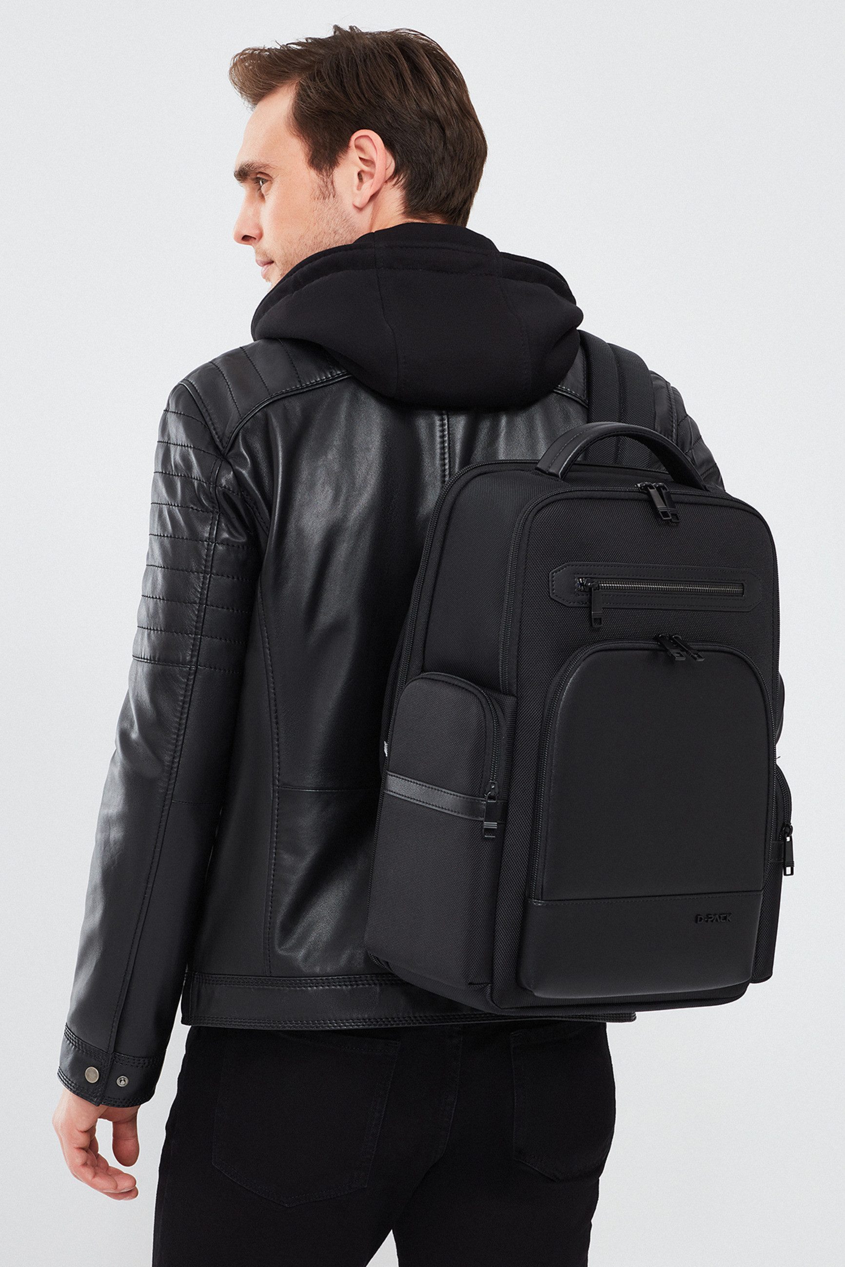 Derimod Lederjacke Sergio Kapuzen-Sport-Lederjacke Regular Fit, Reißverschluss, Mit Kapuze, Kurz, Textilfutter
