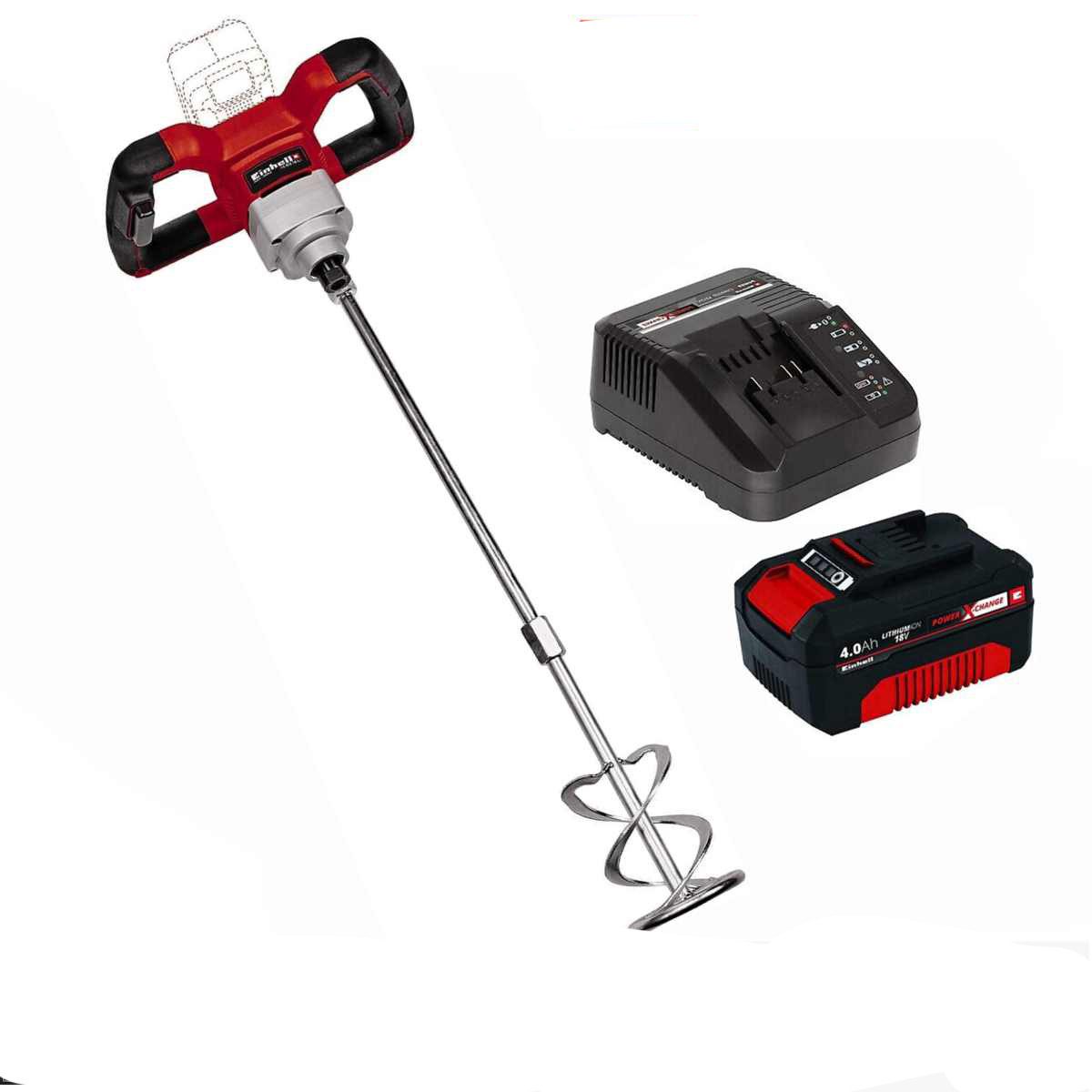 Einhell Rührwerk Farbmörtelrührer TE-MX 18 Li- 18V + Akku 4.0 Drehzahl-Elektronik