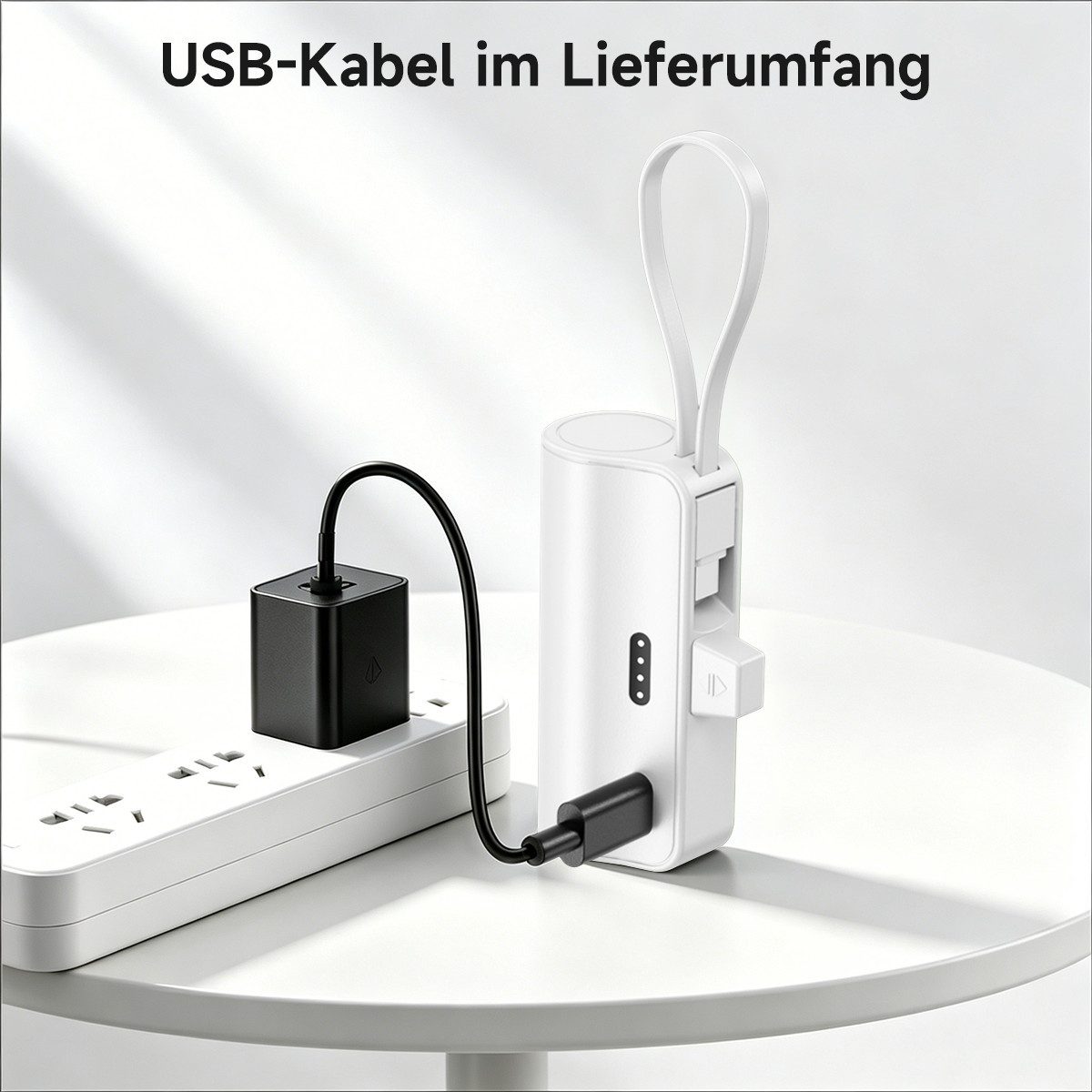 AeroAxis 2 in 1 5000mAh Powerbank Tragbar Ladegerät Externer Akku für Handy Powerbank 5000 mAh, Kompakt & Leicht, Ideal für Reisen,Outdoor – Bild 3 von 5