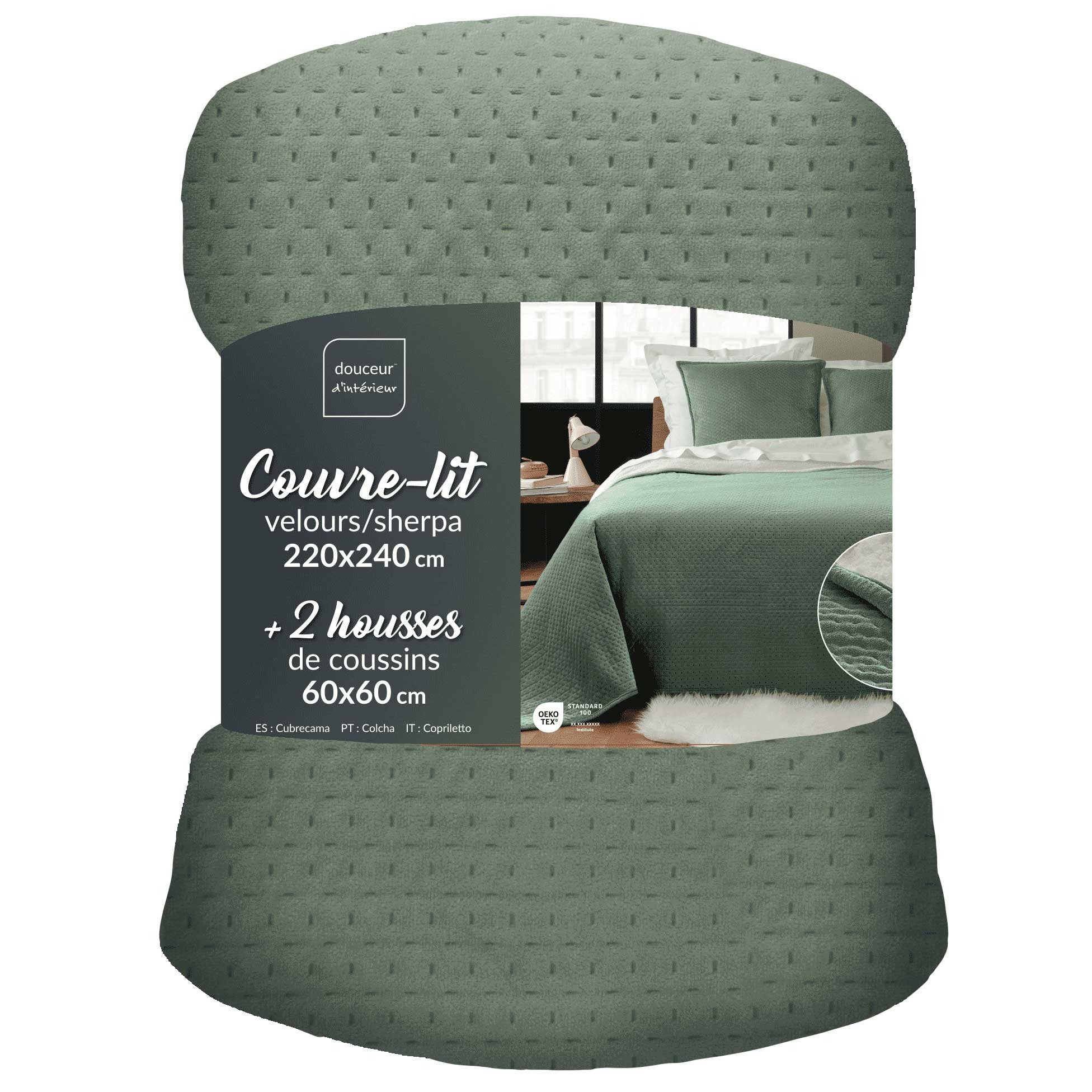Douceur d'intérieur Bettwäsche Bettwäsche-Set aus Samt MYLENE, Tagesdecke + 2 Kissenbezüge, Polyester, angenehmes Material