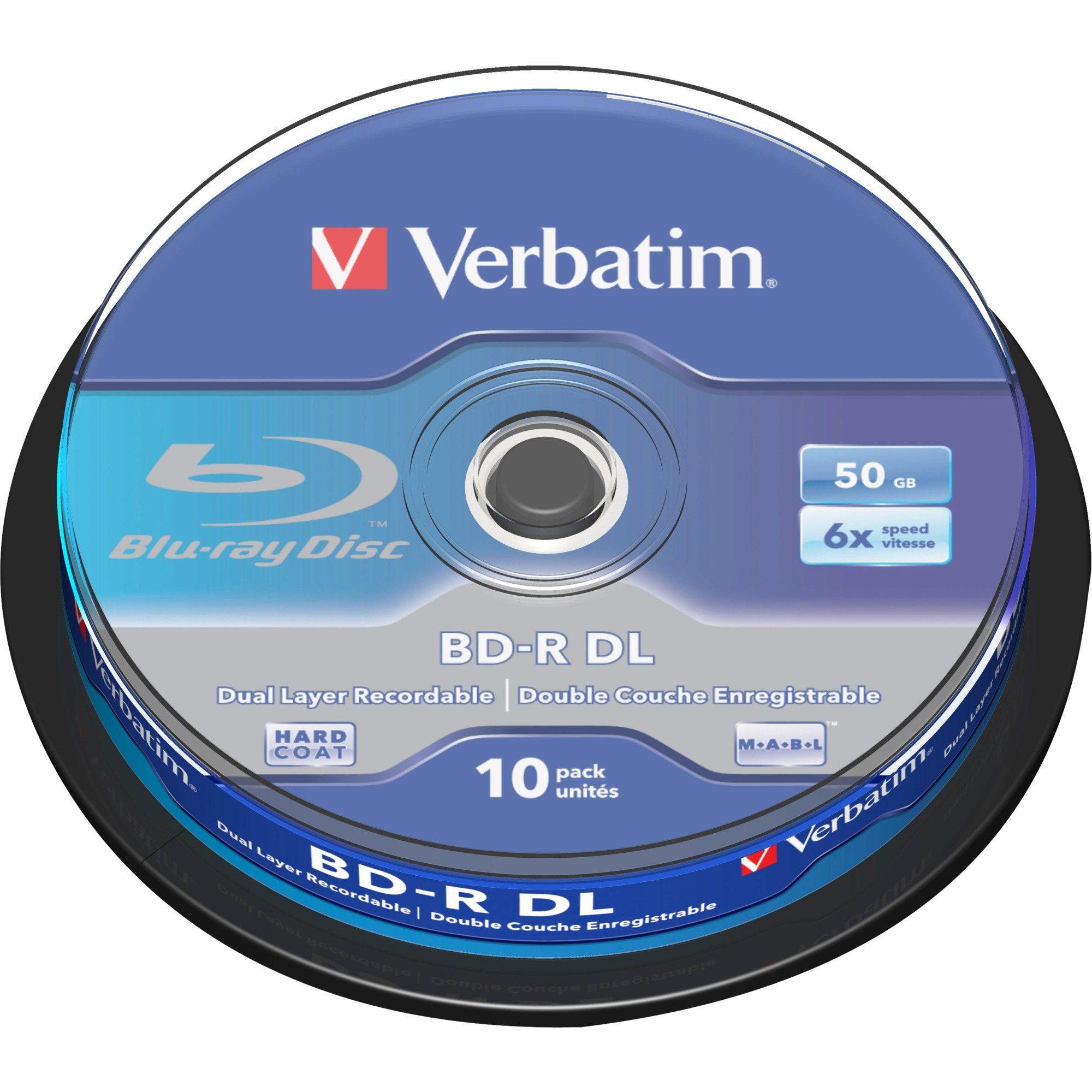 Verbatim Blu-ray-Rohling Verbatim BD-R 50 GB, Blu-ray-Rohlinge, (6fach, 10
